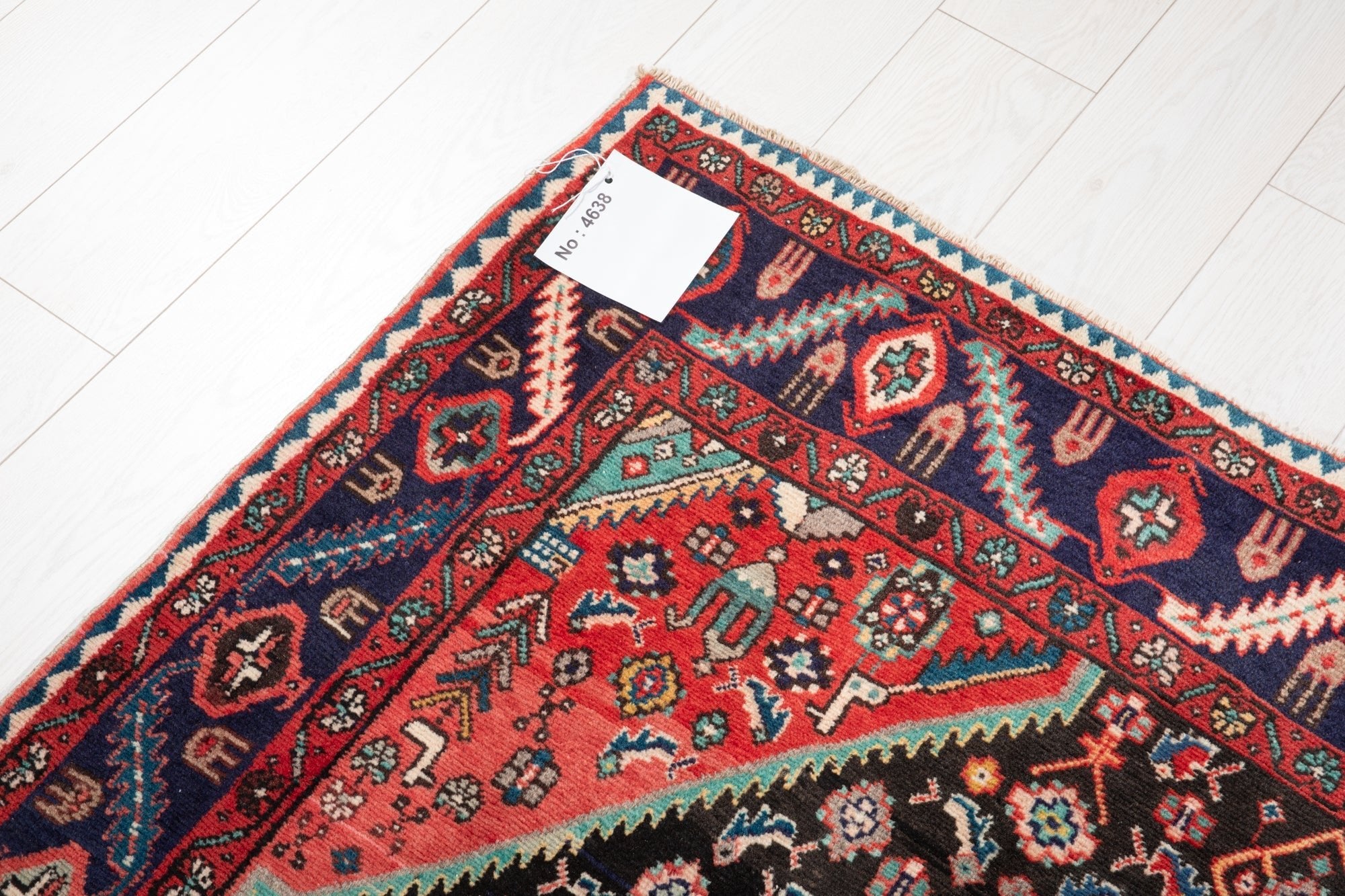 Hand-Knotted Vintage Wool Area Rug – 10' 4" x 4' 10" (316 x 147 cm) - Yasi & Fara