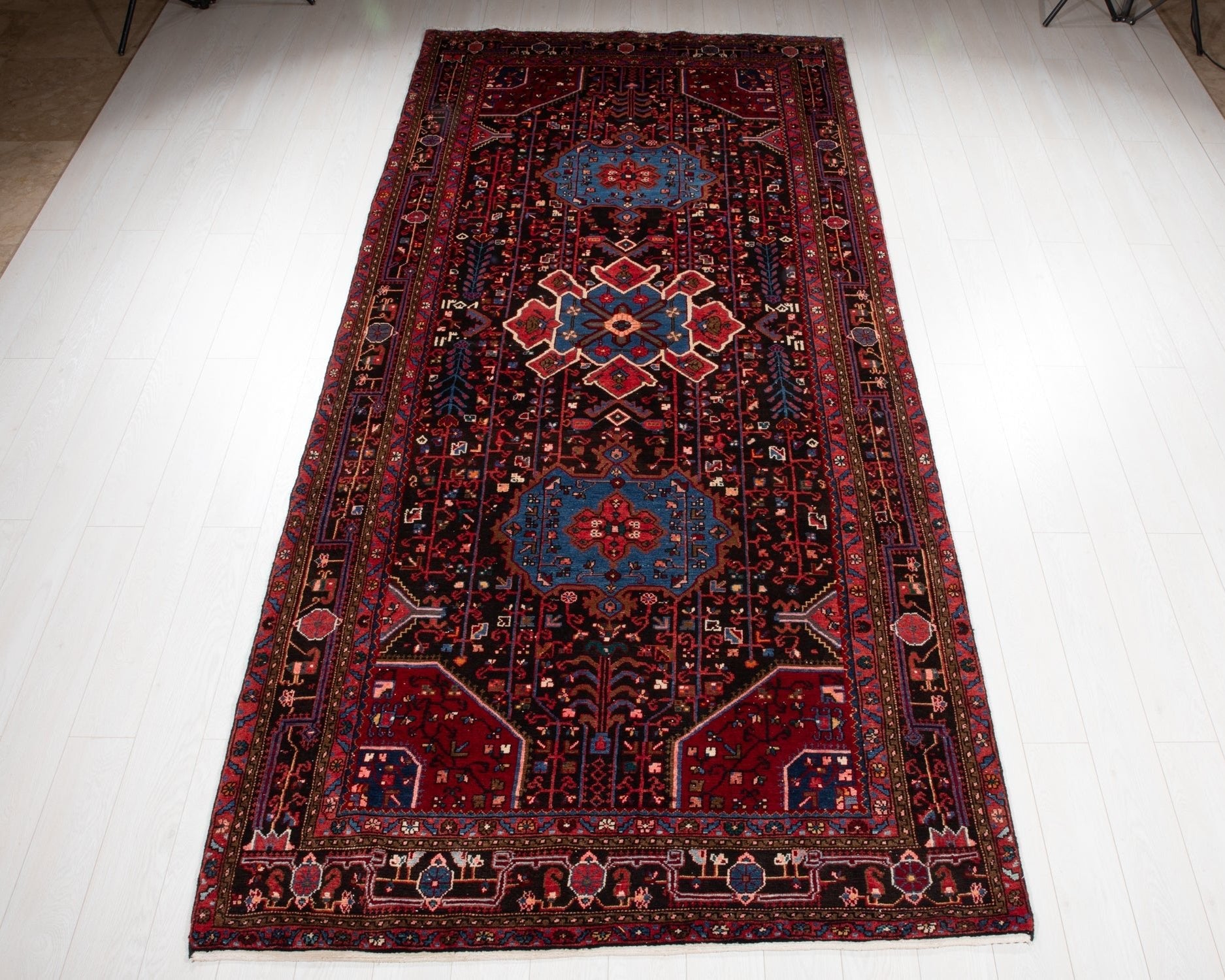Hand-Knotted Vintage Wool Area Rug – 11' 9" X 5' 4" (357 x 162 cm) - Yasi & Fara