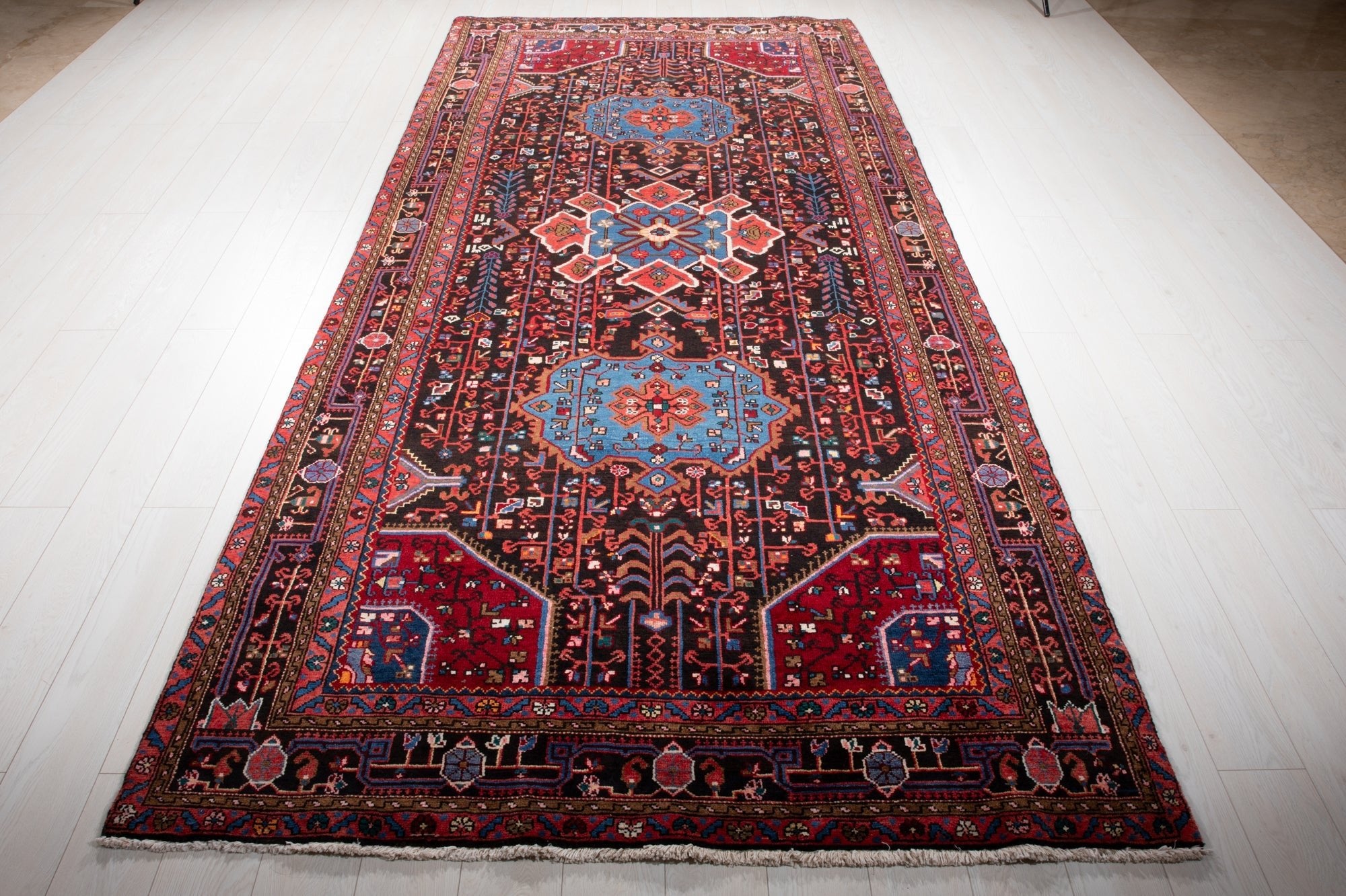 Hand-Knotted Vintage Wool Area Rug – 11' 9" X 5' 4" (357 x 162 cm) - Yasi & Fara