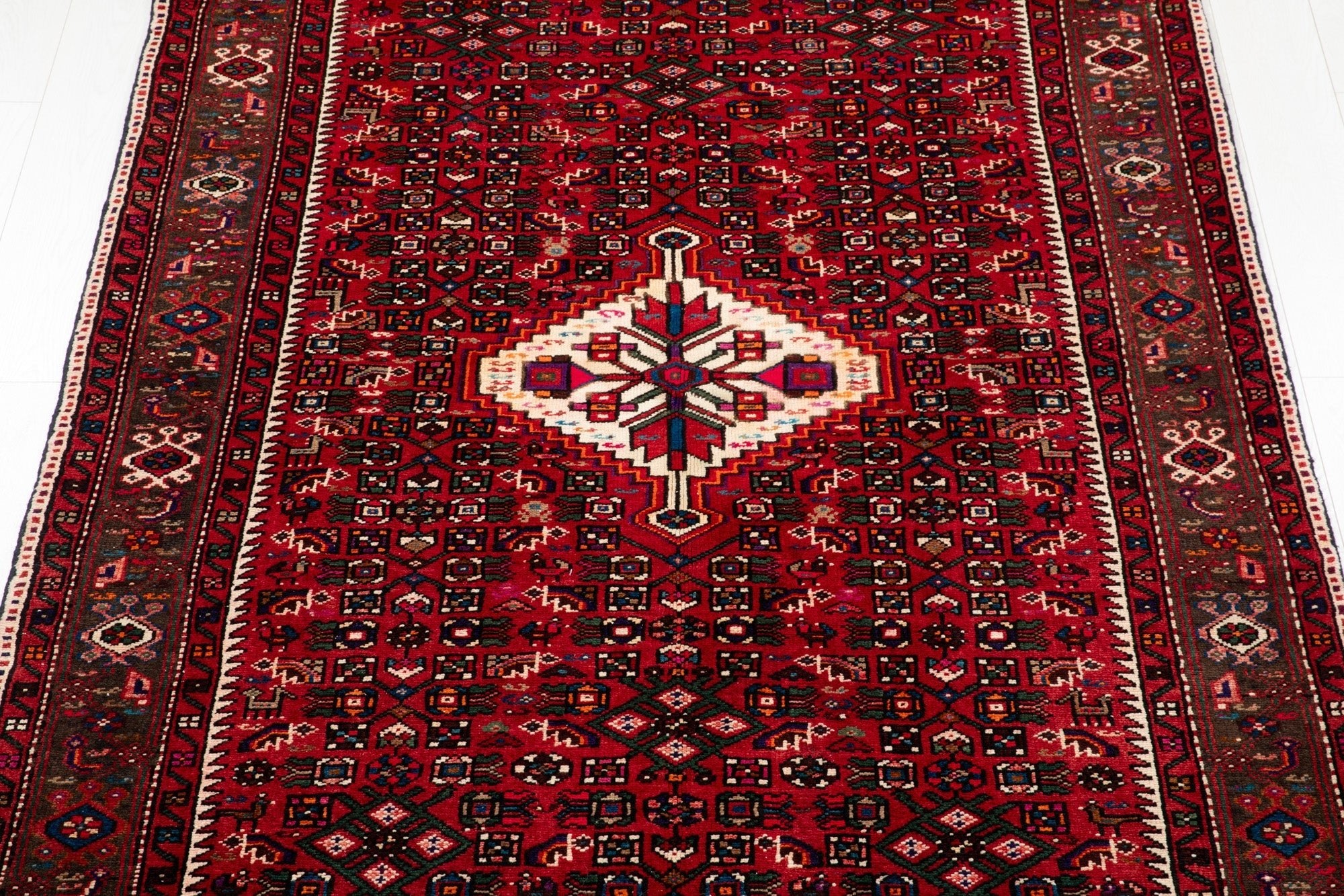 Hand-Knotted Vintage Wool Area Rug – 10' 6" x 5' 3" (319 x 160 cm) - Yasi & Fara