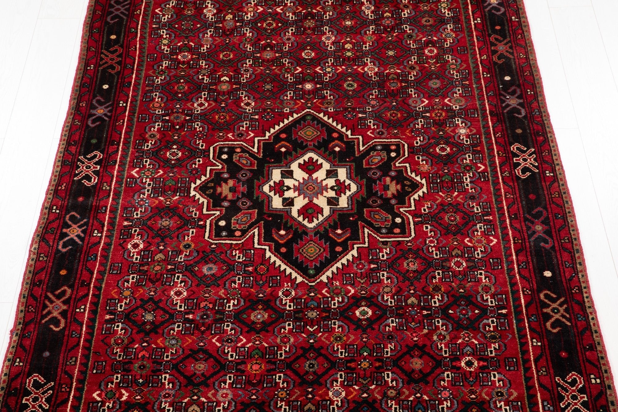 Hand-Knotted Vintage Wool Area Rug – 9' 11" x 4' 11" (303 x 151 cm) - Yasi & Fara