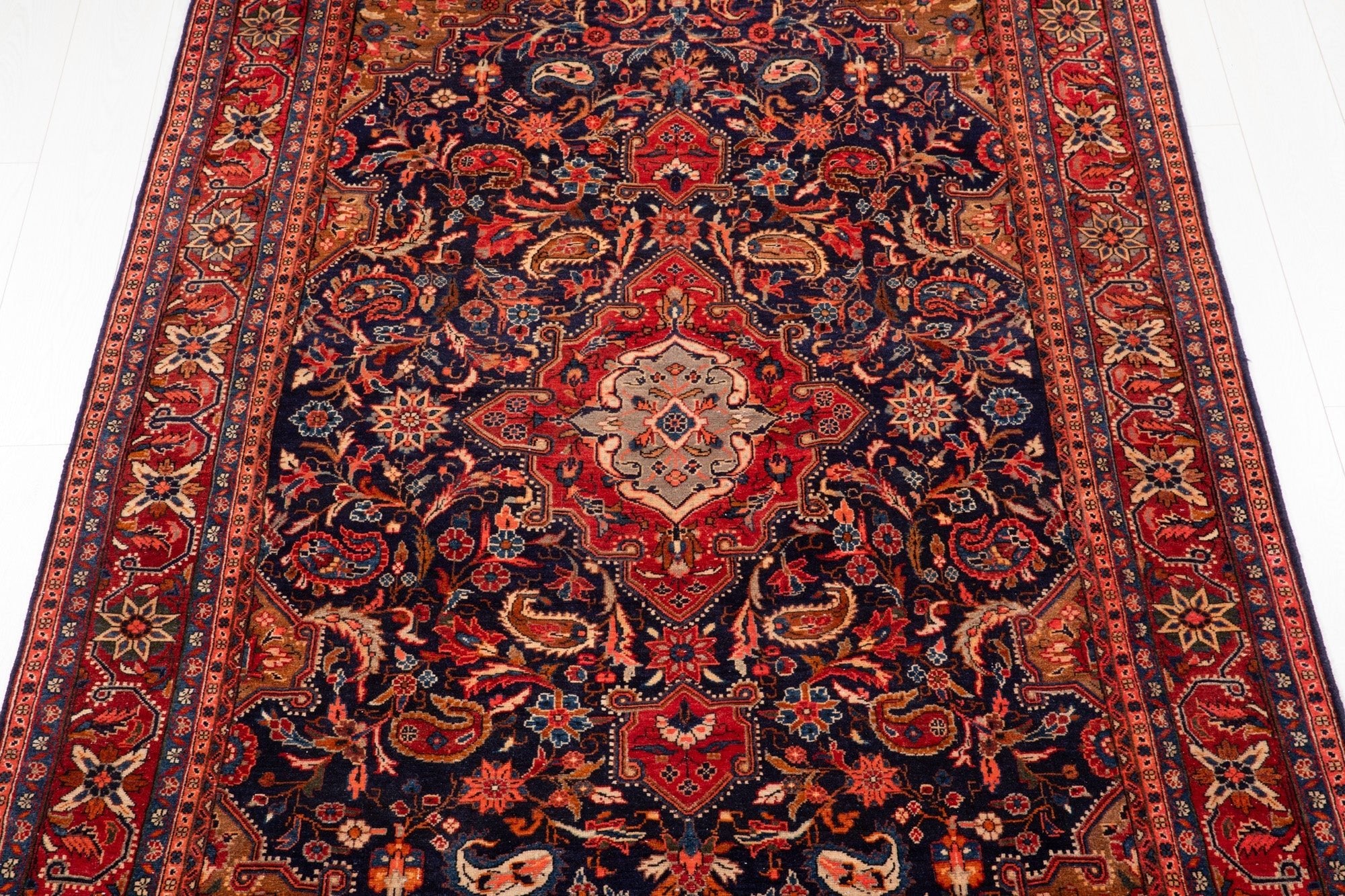 Hand-Knotted Vintage Wool Area Rug – 9' 7" x 5' (291 x 152 cm) - Yasi & Fara