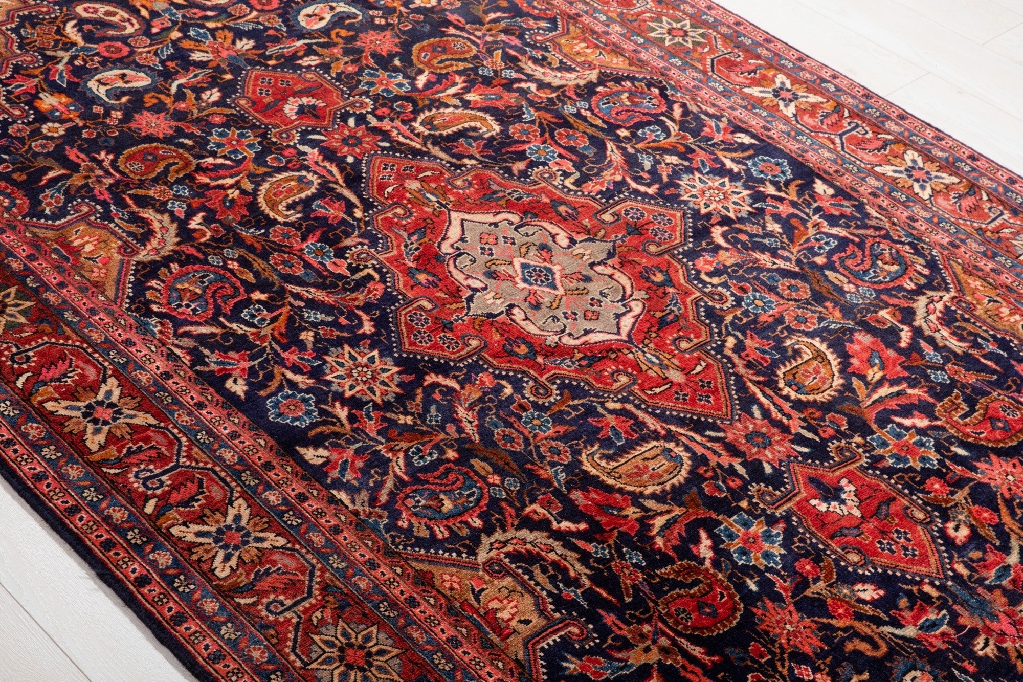 Hand-Knotted Vintage Wool Area Rug – 9' 7" x 5' (291 x 152 cm) - Yasi & Fara