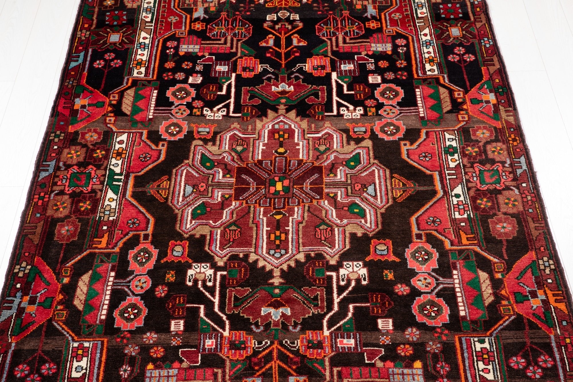 Hand-Knotted Vintage Wool Area Rug – 11' 4" x 5' 7" (345 x 171 cm) - Yasi & Fara