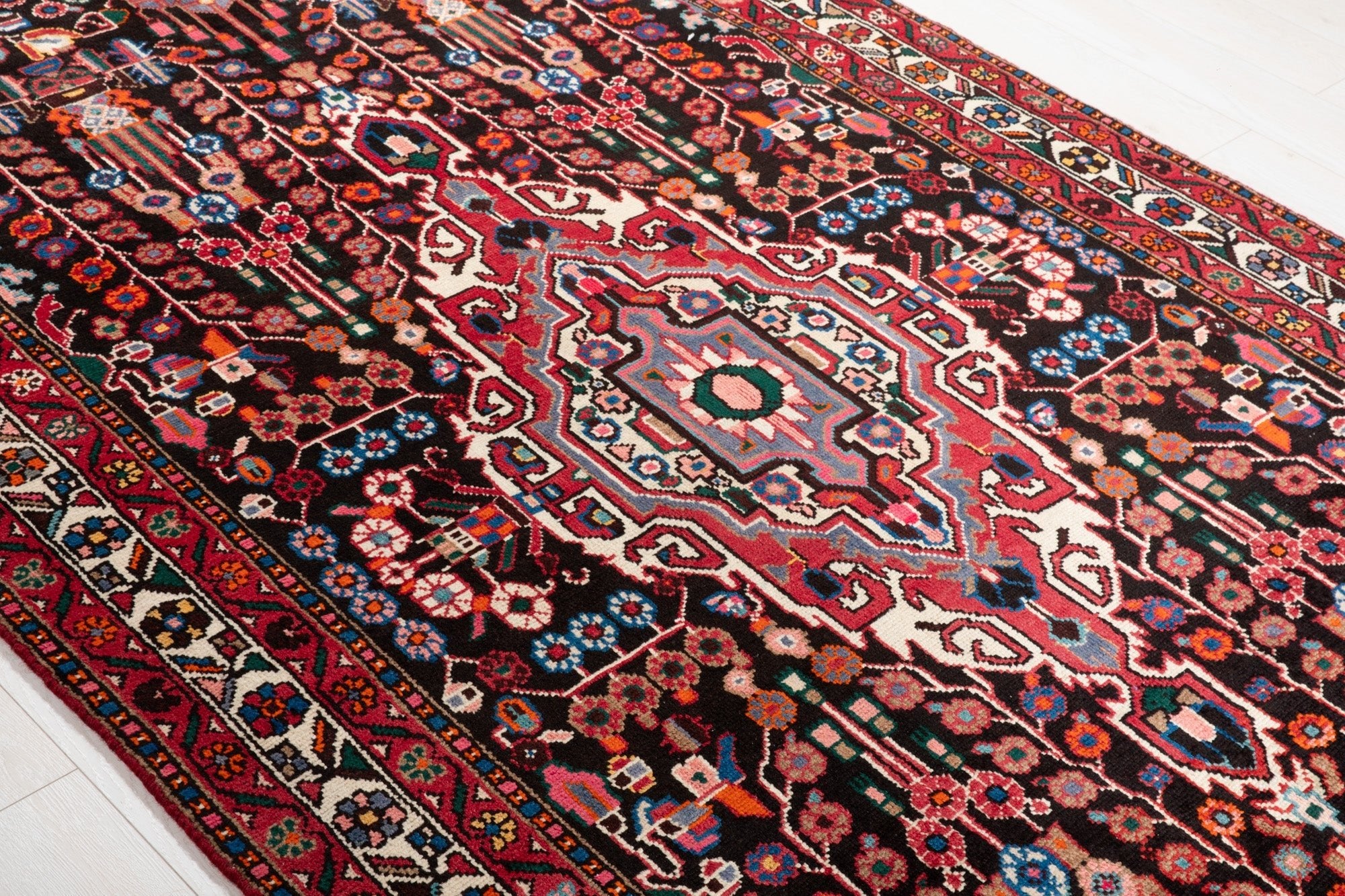 Hand-Knotted Vintage Wool Area Rug – 11' 3" x 5' 3" (342 x 159 cm) - Yasi & Fara