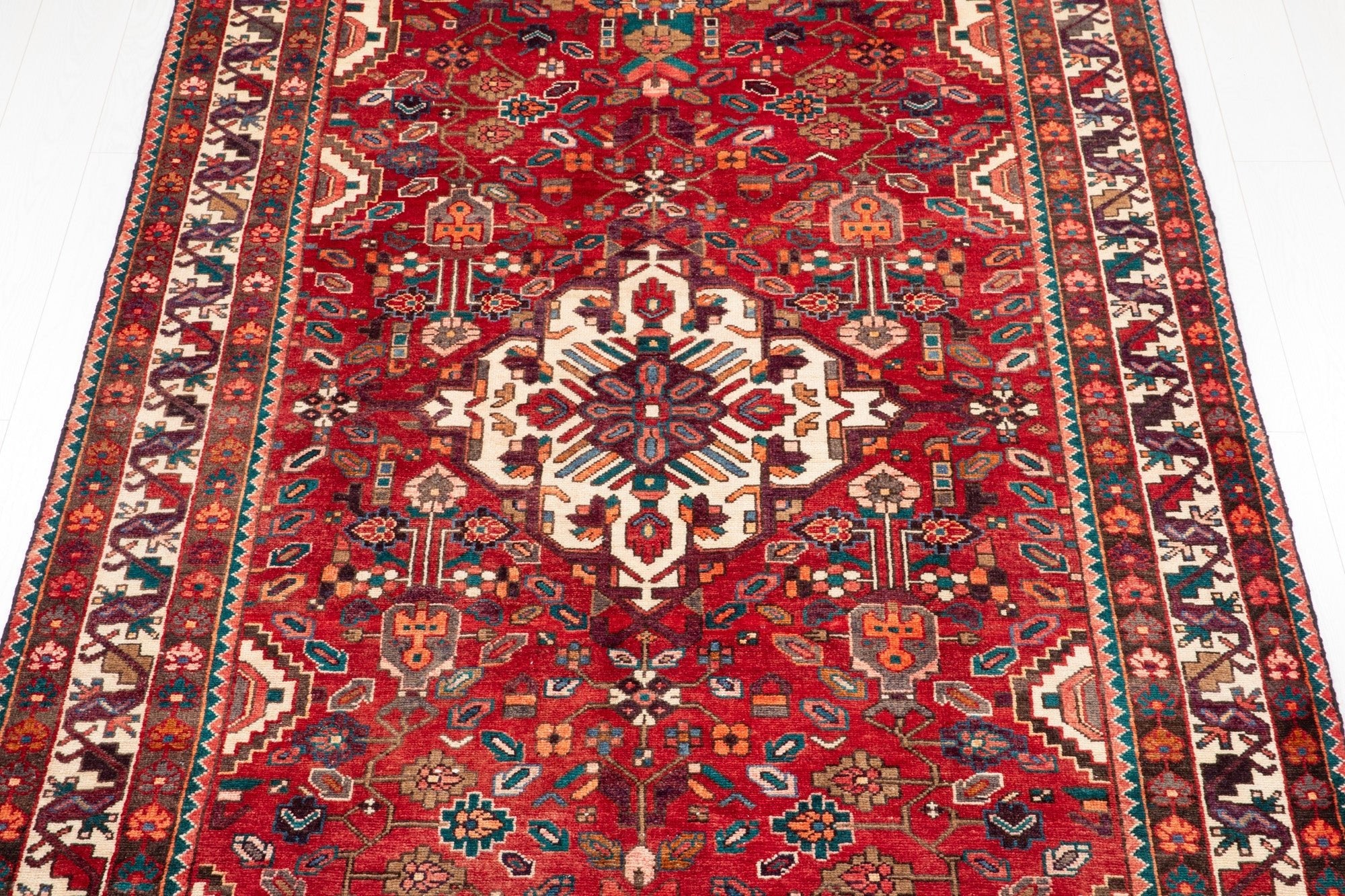 Hand-Knotted Vintage Wool Area Rug – 10' 9" x 5' 3" (327 x 161 cm) - Yasi & Fara