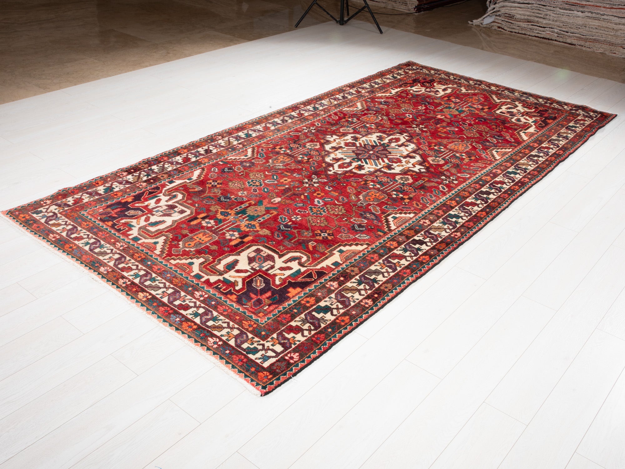 Hand-Knotted Vintage Wool Area Rug – 10' 9" x 5' 3" (327 x 161 cm) - Yasi & Fara