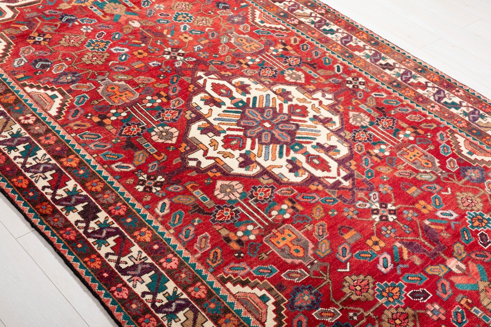 Hand-Knotted Vintage Wool Area Rug – 10' 9" x 5' 3" (327 x 161 cm) - Yasi & Fara