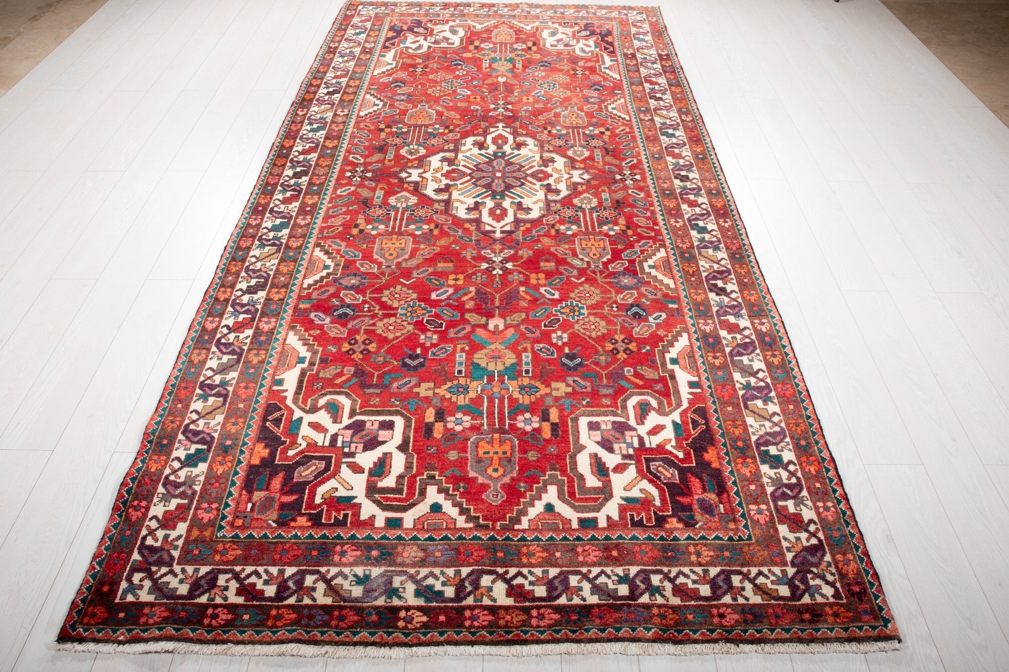 Hand-Knotted Vintage Wool Area Rug – 10' 9" x 5' 3" (327 x 161 cm) - Yasi & Fara