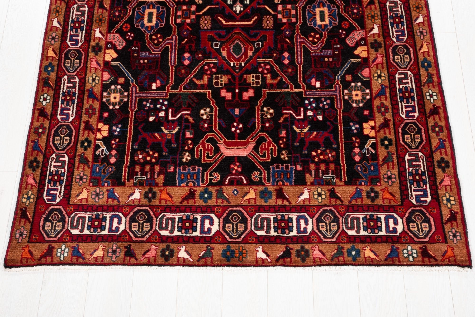 Hand-Knotted Vintage Wool Area Rug – 9' 9" x 4' 11" (297 x 149 cm) - Yasi & Fara