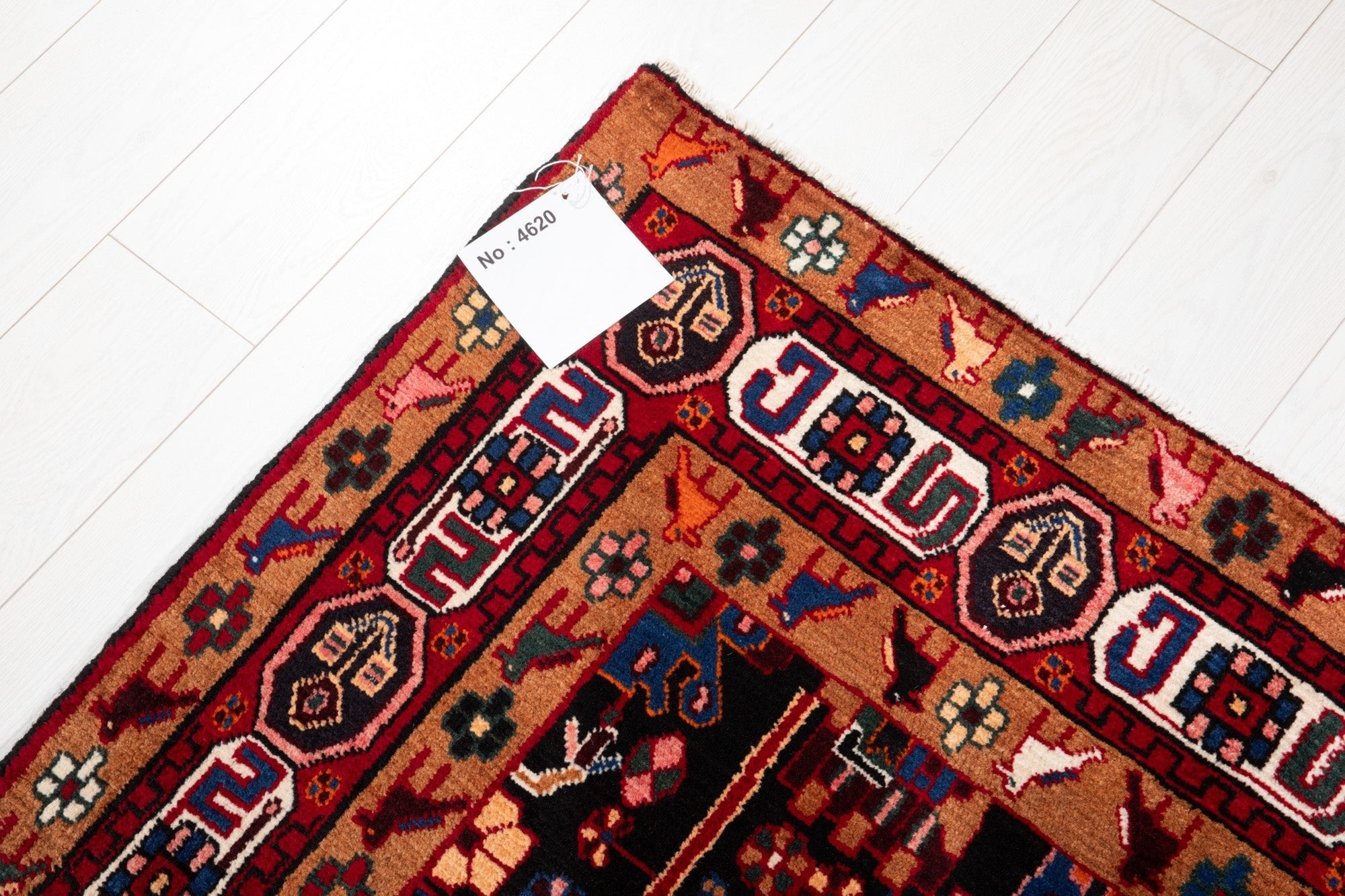 Hand-Knotted Vintage Wool Area Rug – 9' 9" x 4' 11" (297 x 149 cm) - Yasi & Fara