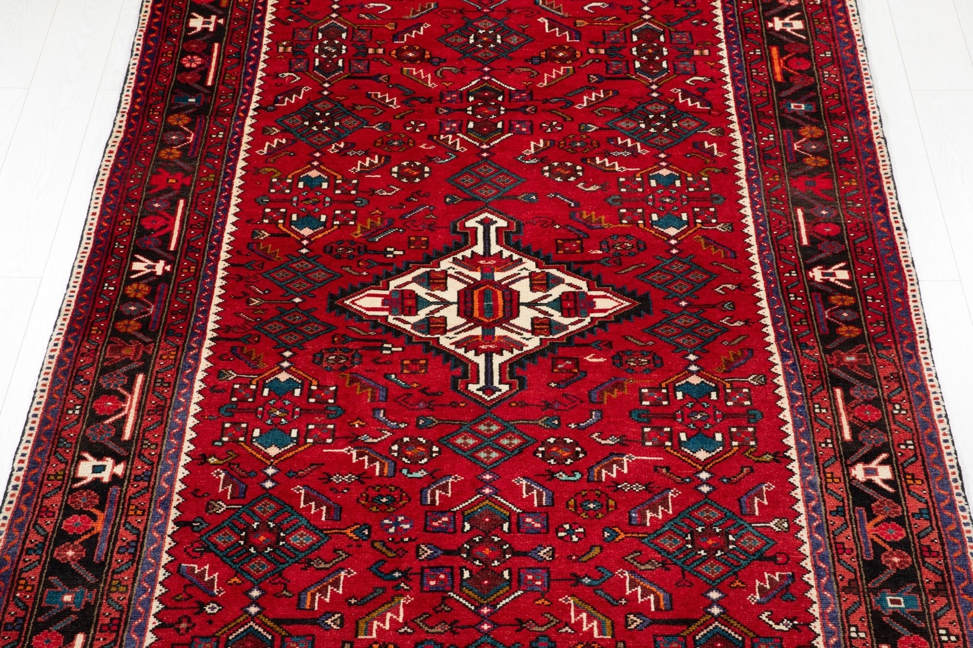 Hand-Knotted Vintage Wool Area Rug – 10' 10" x 5' 3" (330 x 161 cm) - Yasi & Fara