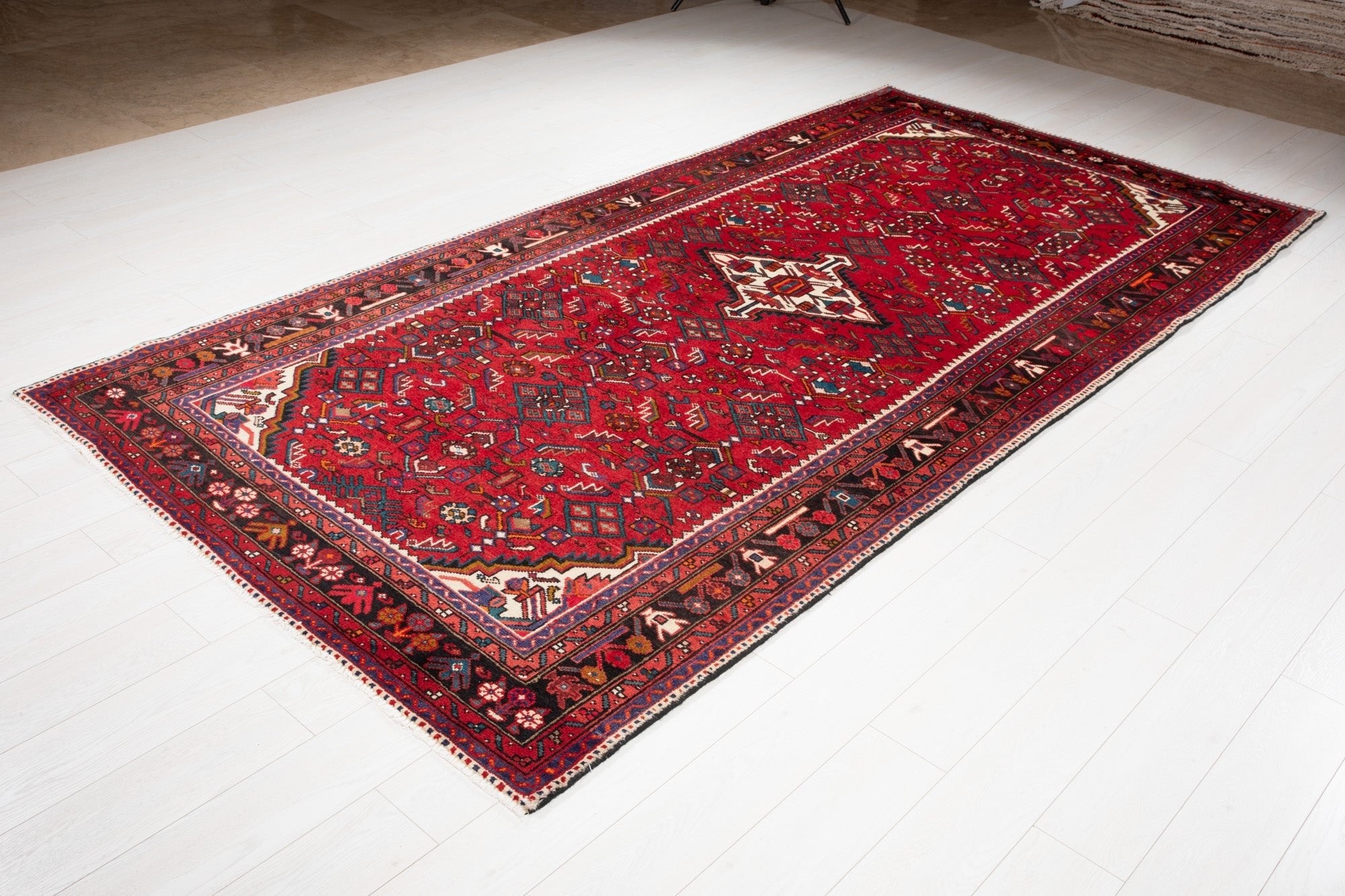 Hand-Knotted Vintage Wool Area Rug – 10' 10" x 5' 3" (330 x 161 cm) - Yasi & Fara