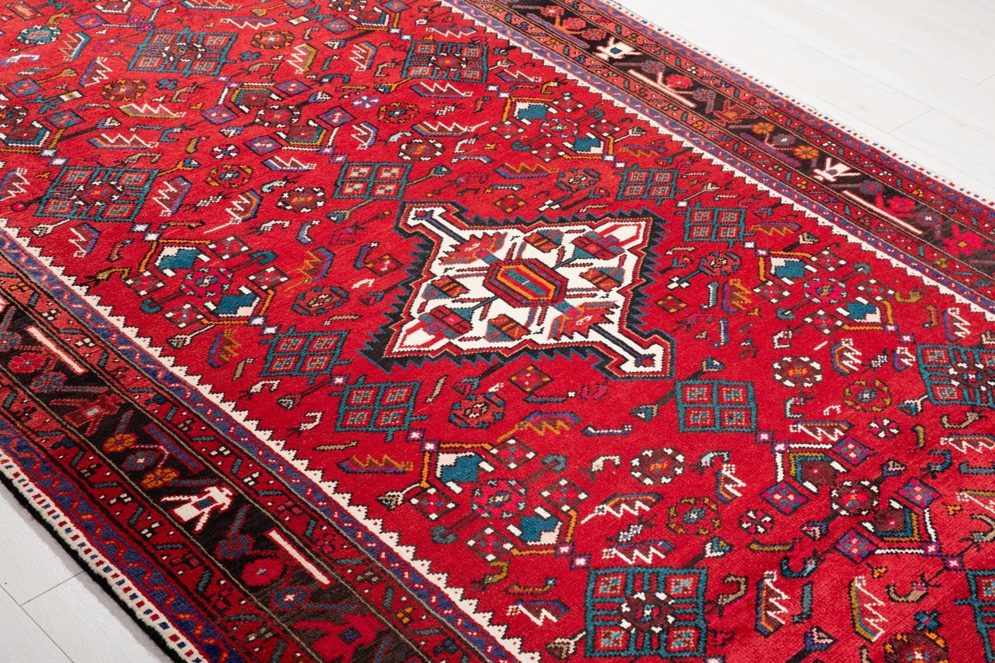 Hand-Knotted Vintage Wool Area Rug – 10' 10" x 5' 3" (330 x 161 cm) - Yasi & Fara