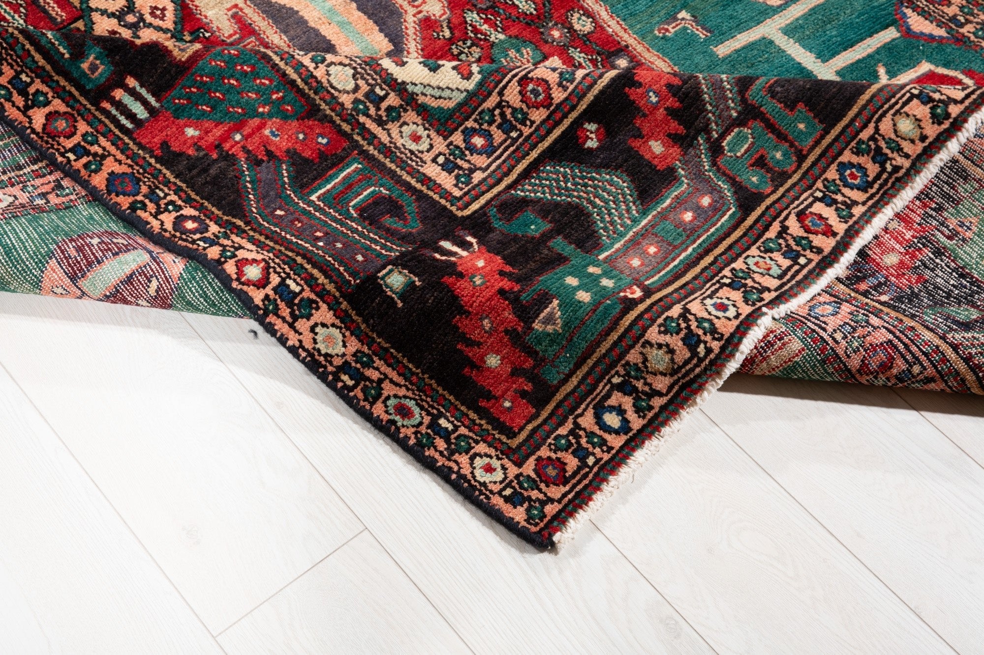 Hand-Knotted Vintage Wool Area Rug – 11' 1" x 5' (338 x 153 cm) - Yasi & Fara