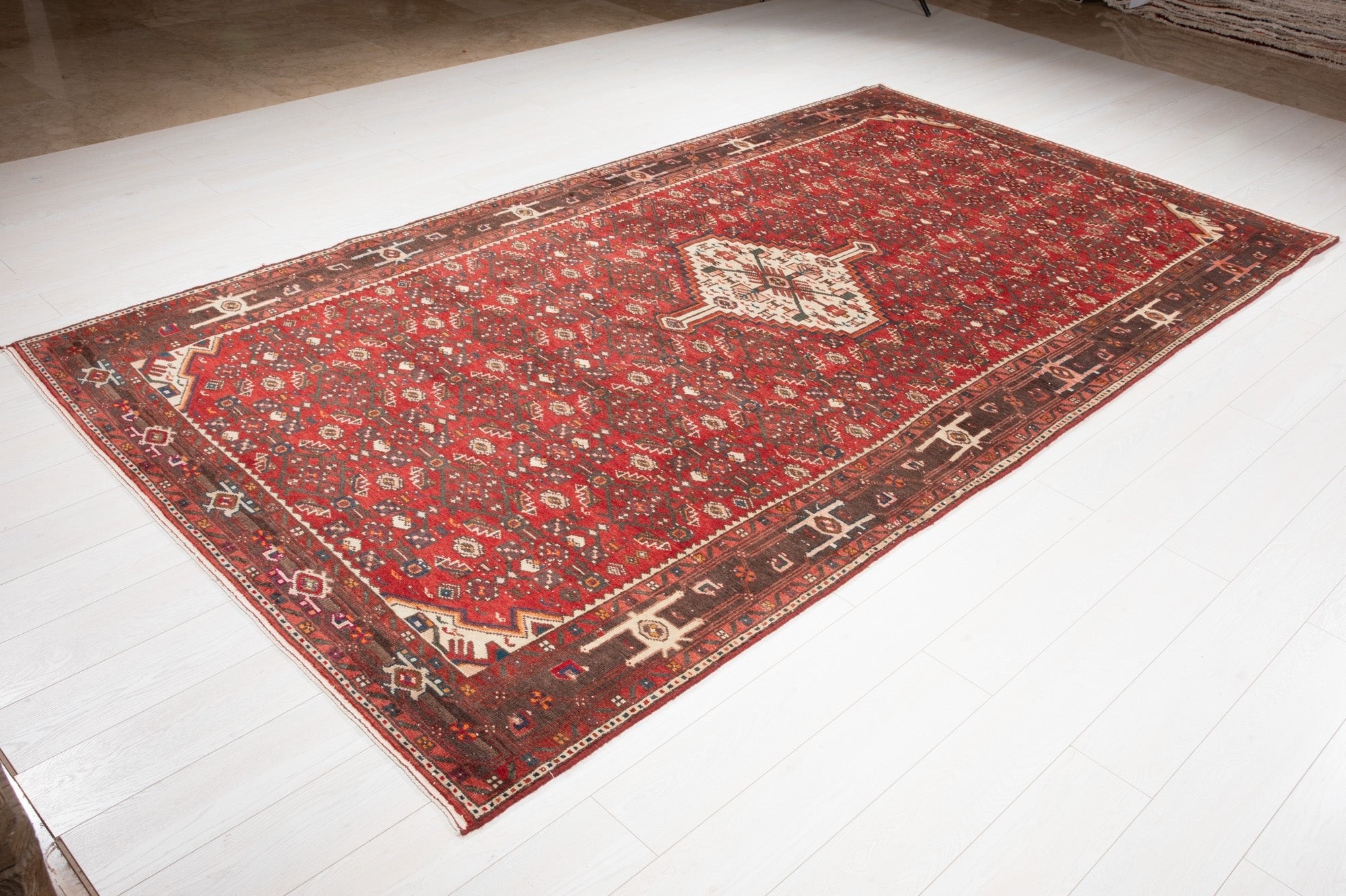 Hand-Knotted Vintage Wool Area Rug – 10' 6" x 5' 10" (321 x 178 cm) - Yasi & Fara