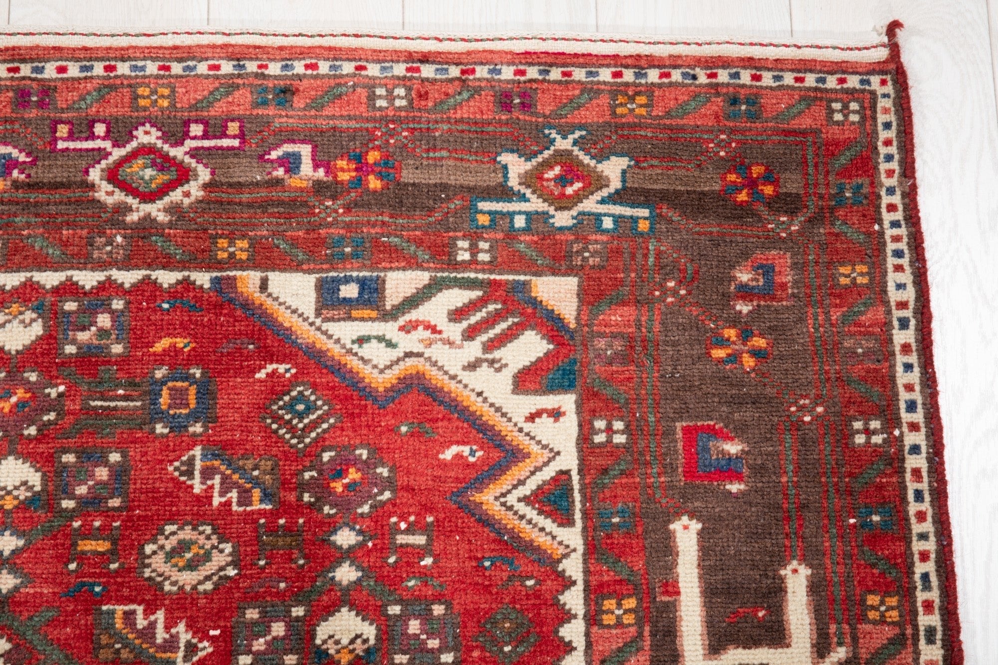 Hand-Knotted Vintage Wool Area Rug – 10' 6" x 5' 10" (321 x 178 cm) - Yasi & Fara