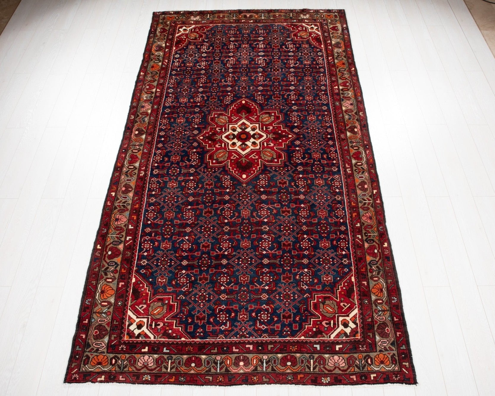 Hand-Knotted Vintage Wool Area Rug – 10' 4" x 5' 5" (316 x 165 cm) - Yasi & Fara