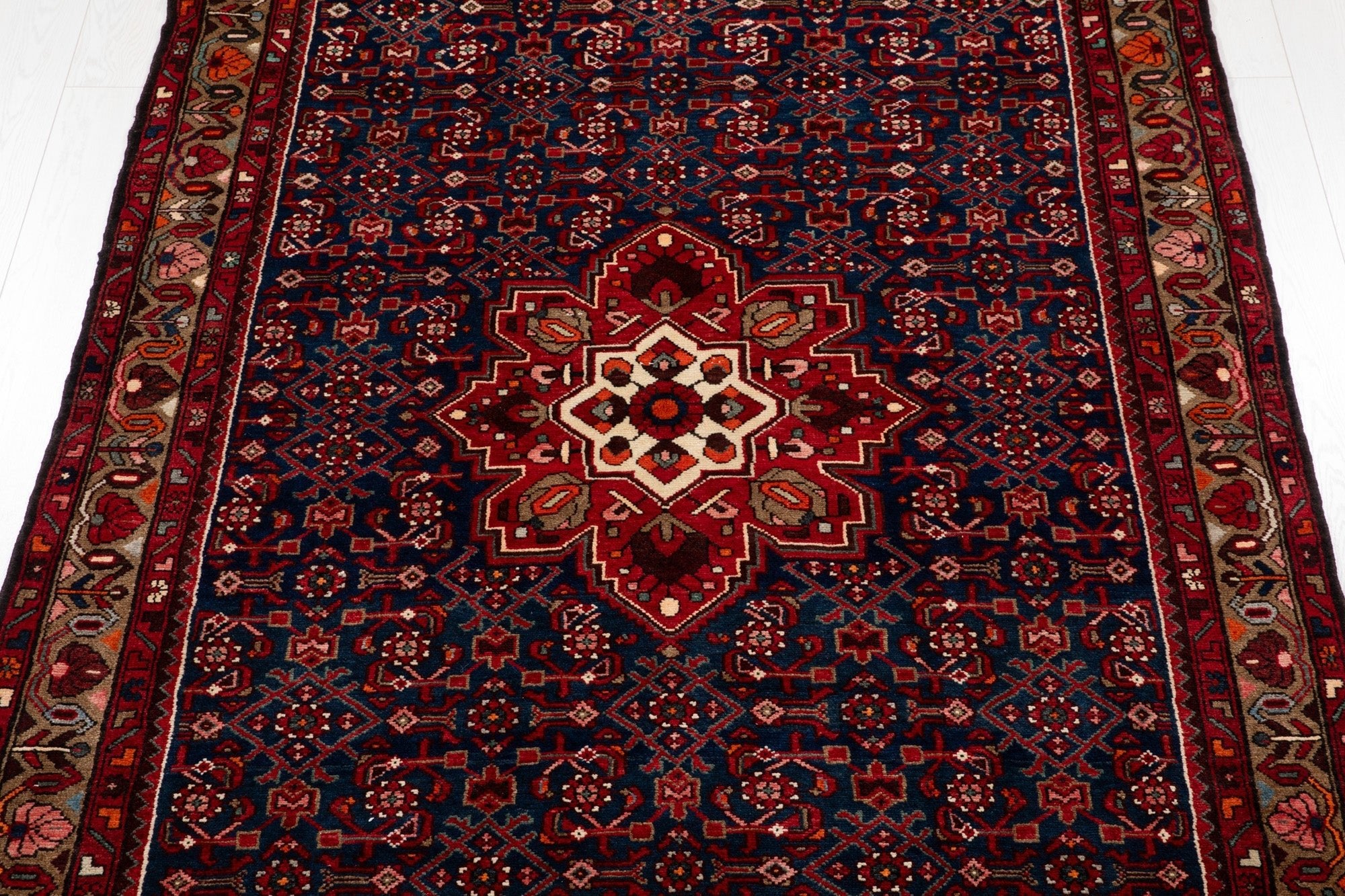 Hand-Knotted Vintage Wool Area Rug – 10' 4" x 5' 5" (316 x 165 cm) - Yasi & Fara