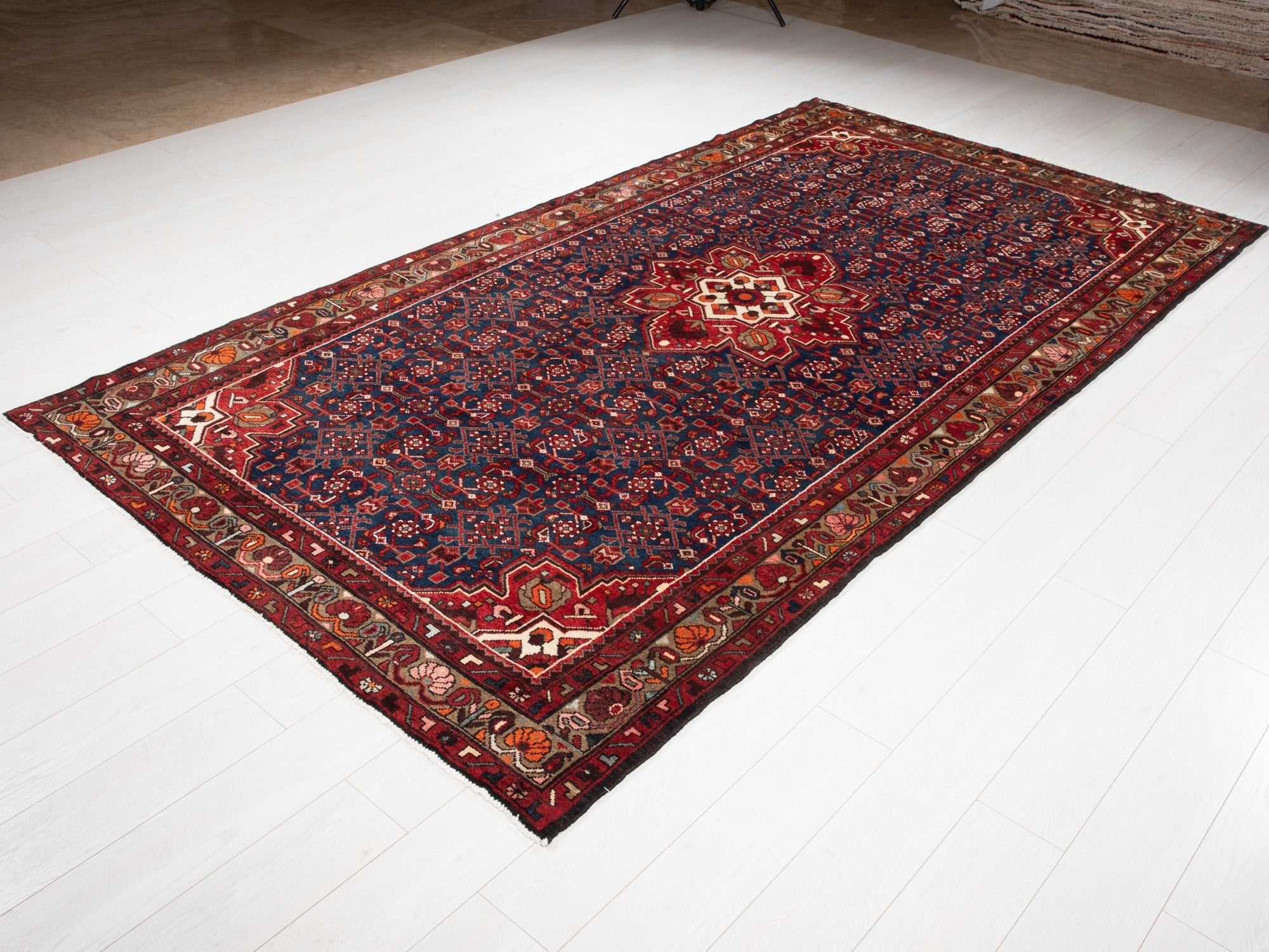 Hand-Knotted Vintage Wool Area Rug – 10' 4" x 5' 5" (316 x 165 cm) - Yasi & Fara