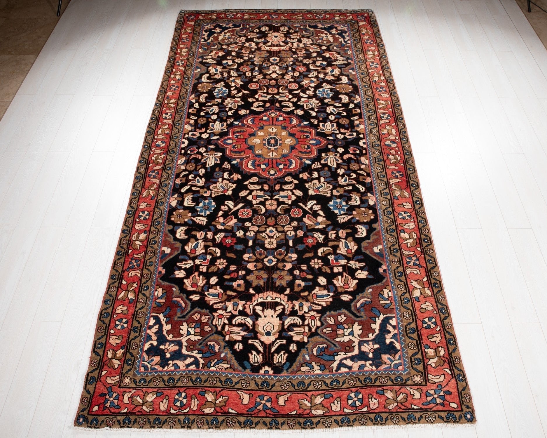 Hand-Knotted Vintage Wool Area Rug – 11' 8" x 5' 7" (355 × 170 cm) - Yasi & Fara