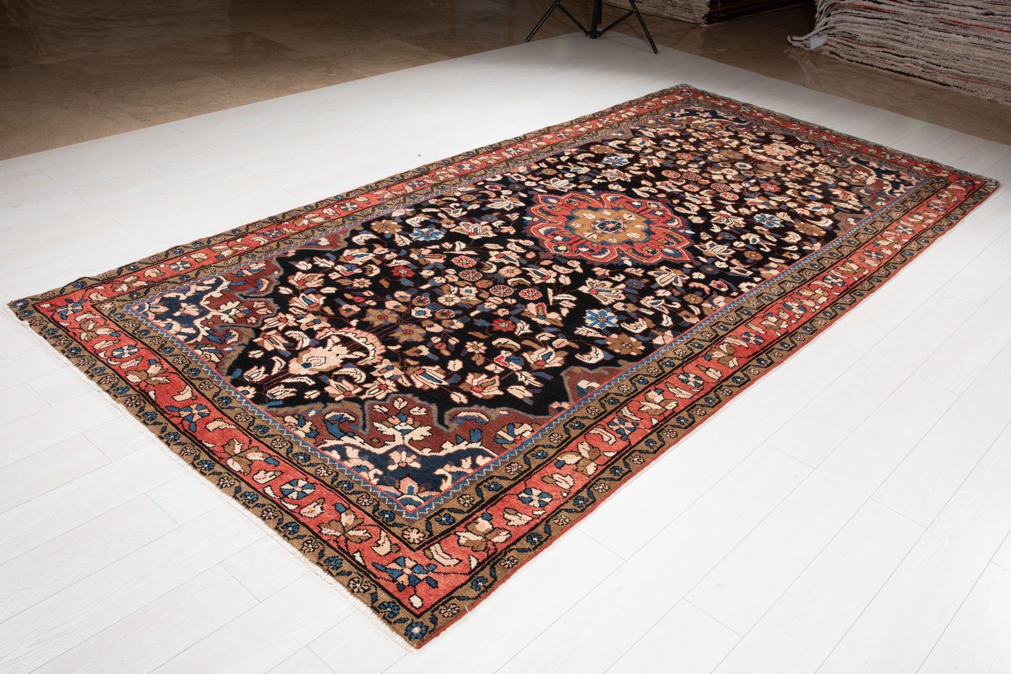 Hand-Knotted Vintage Wool Area Rug – 11' 8" x 5' 7" (355 × 170 cm) - Yasi & Fara