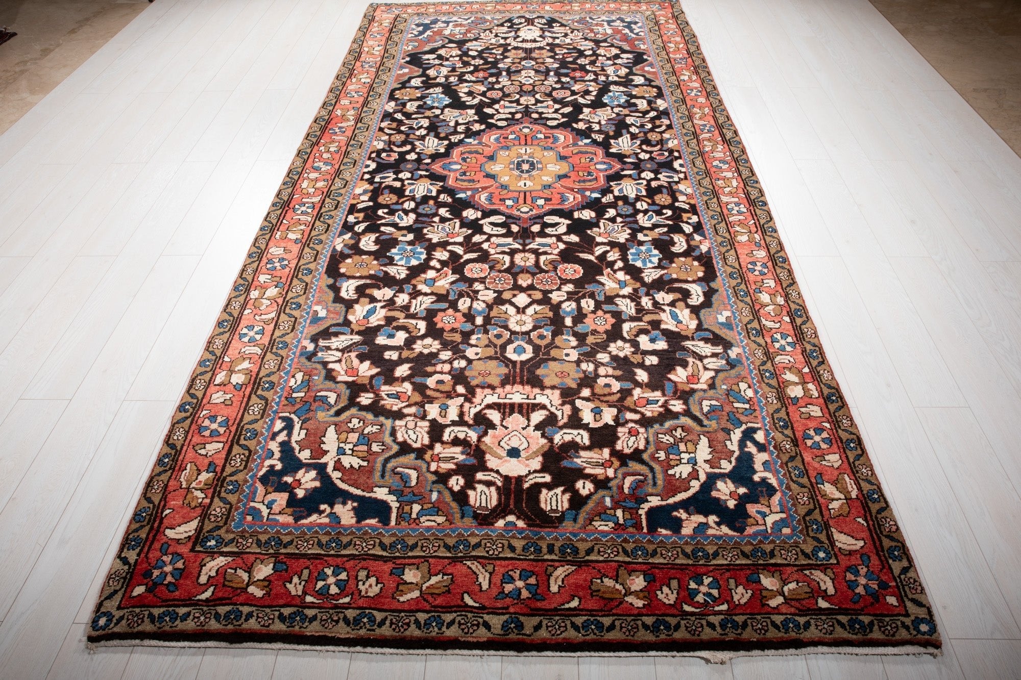 Hand-Knotted Vintage Wool Area Rug – 11' 8" x 5' 7" (355 × 170 cm) - Yasi & Fara