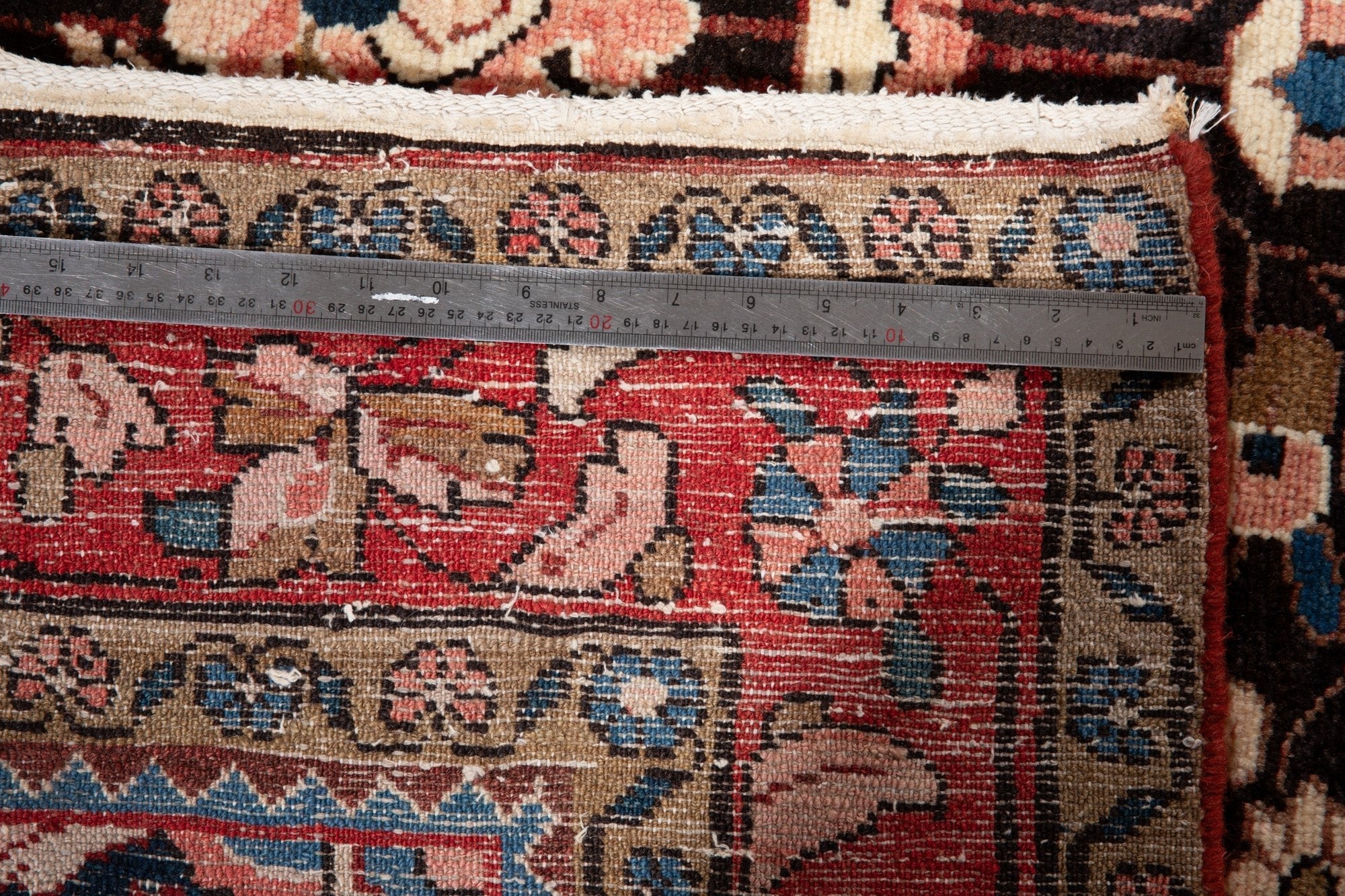 Hand-Knotted Vintage Wool Area Rug – 11' 8" x 5' 7" (355 × 170 cm) - Yasi & Fara