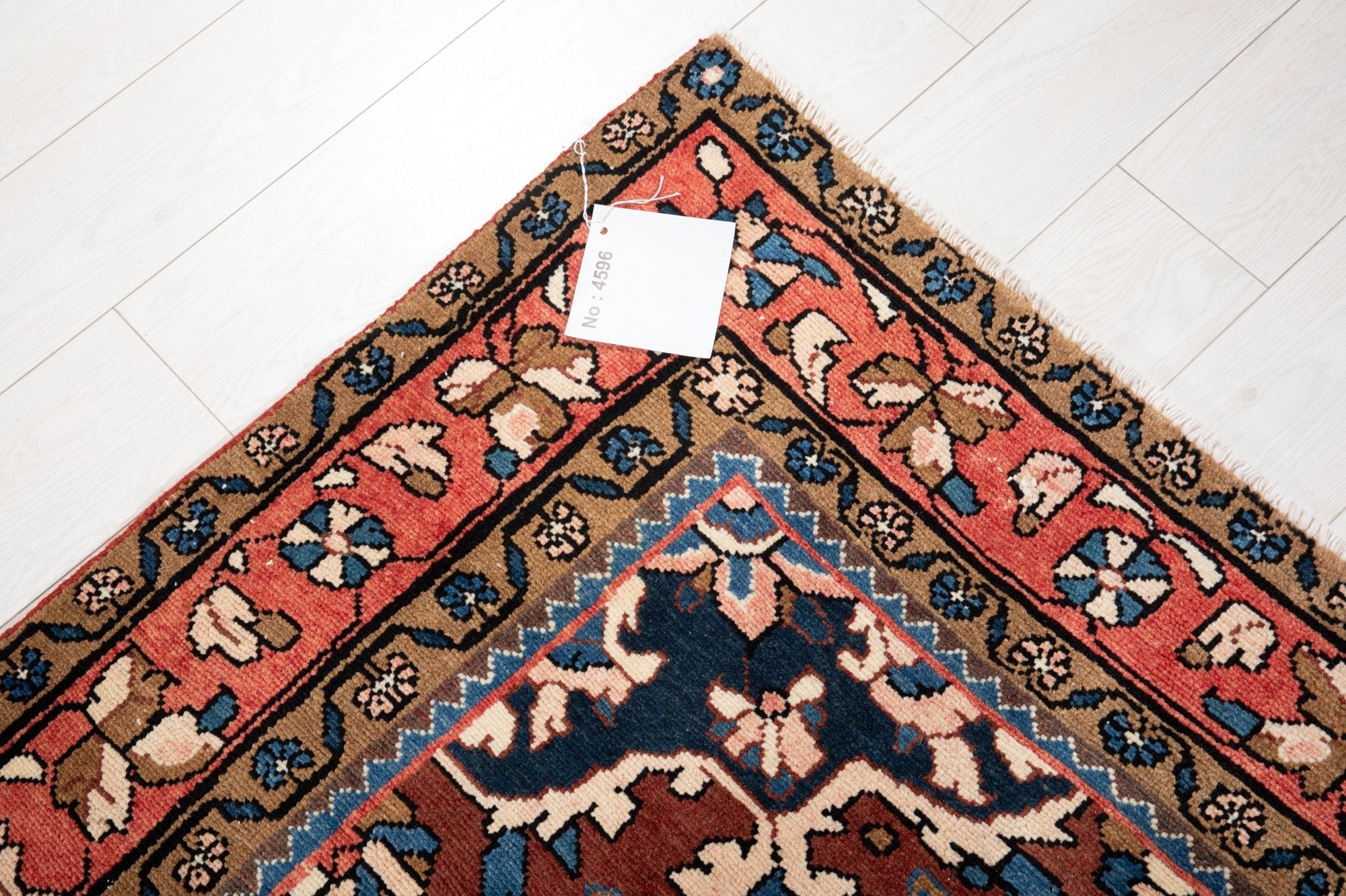 Hand-Knotted Vintage Wool Area Rug – 11' 8" x 5' 7" (355 × 170 cm) - Yasi & Fara