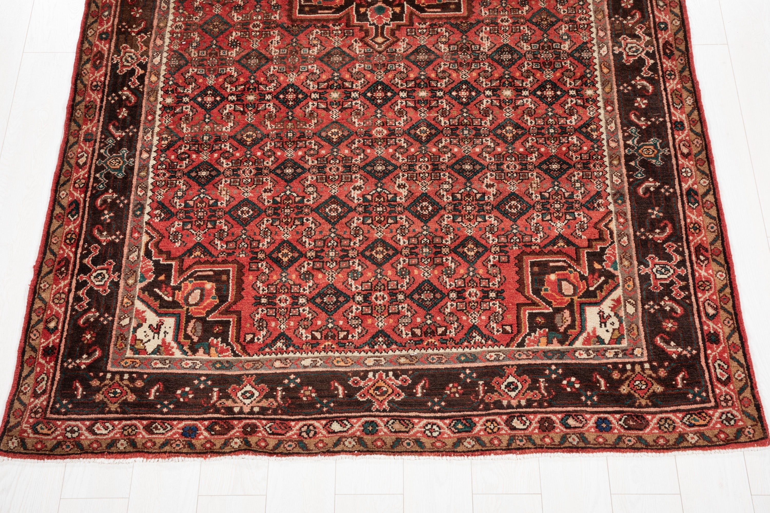 Hand-Knotted Vintage Wool Area Rug – 9' 8" x 5' 5" (295 x 165 cm) - Yasi & Fara