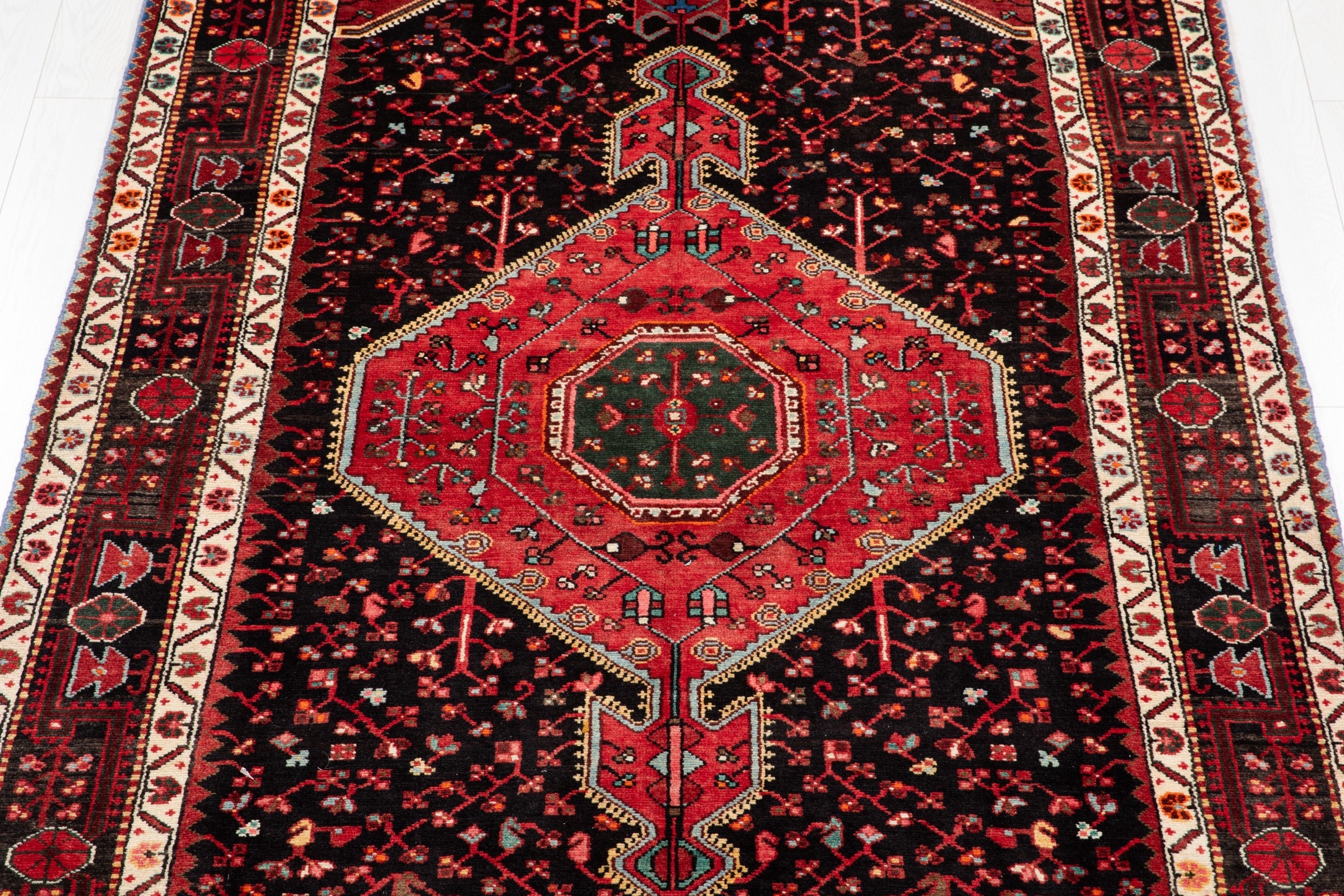 Hand-Knotted Vintage Wool Area Rug – 9' 10" x 5' 1" (301 x 154 cm) - Yasi & Fara