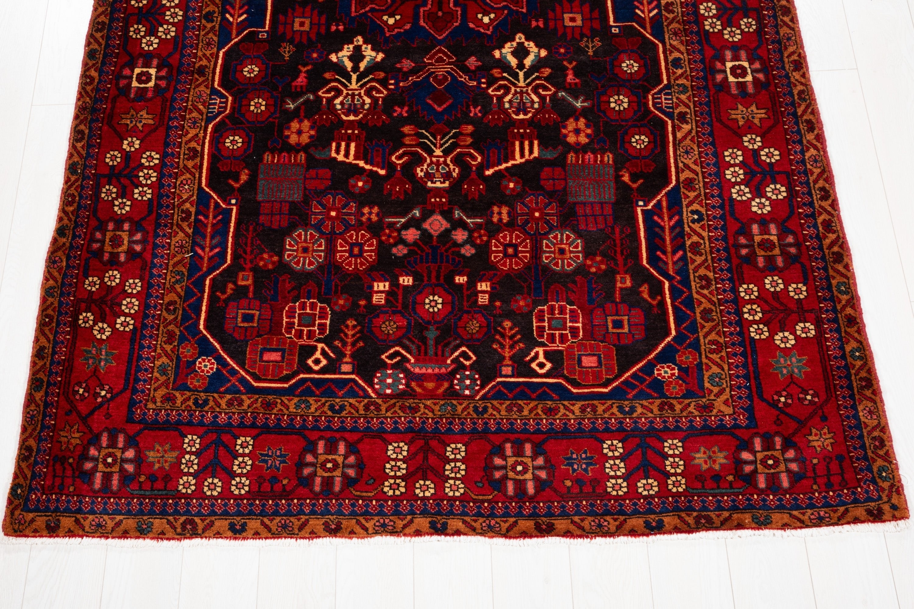 Hand-Knotted Vintage Wool Area Rug – 9' 10" x 5' 6" (299 x 169 cm) - Yasi & Fara