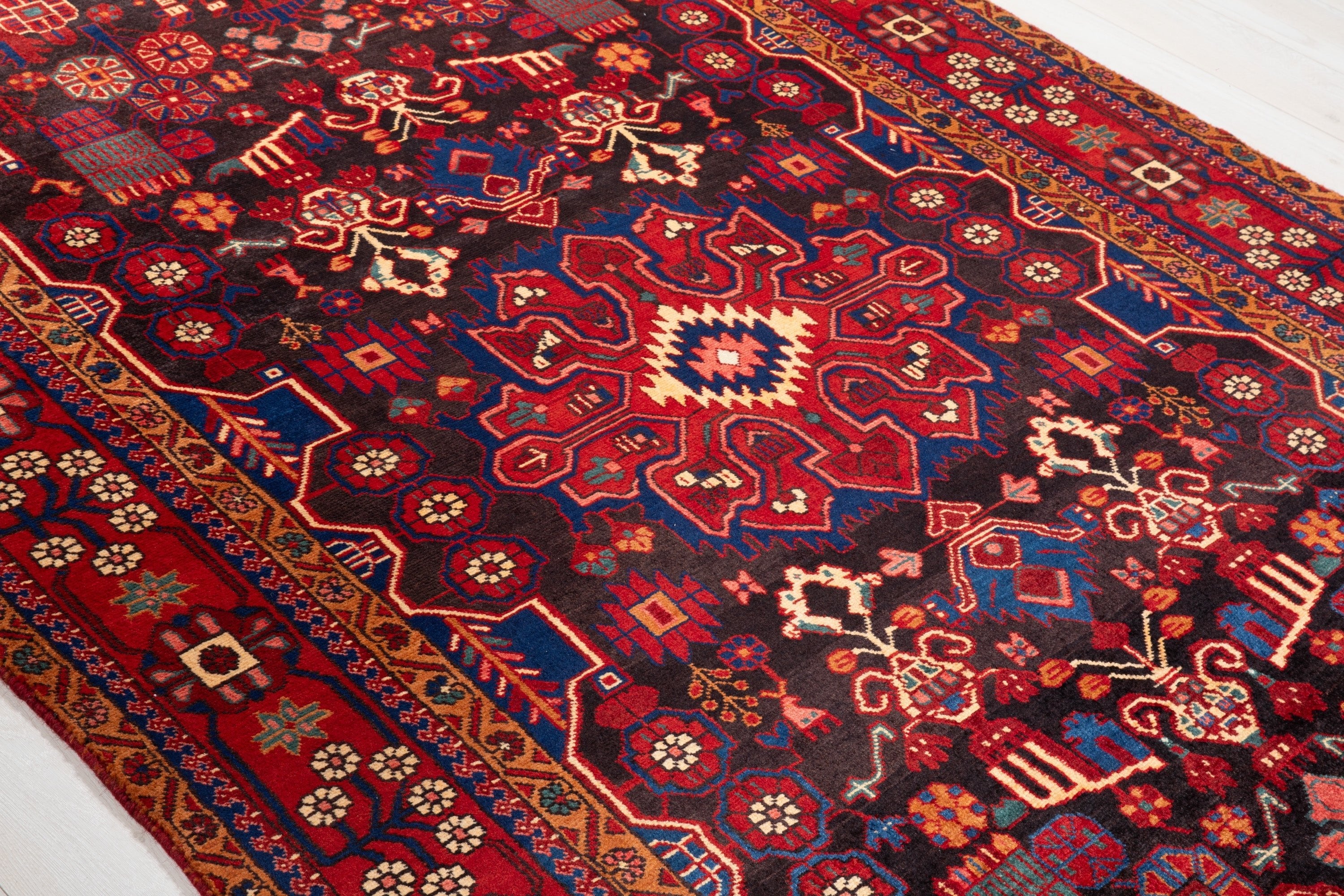 Hand-Knotted Vintage Wool Area Rug – 9' 10" x 5' 6" (299 x 169 cm) - Yasi & Fara
