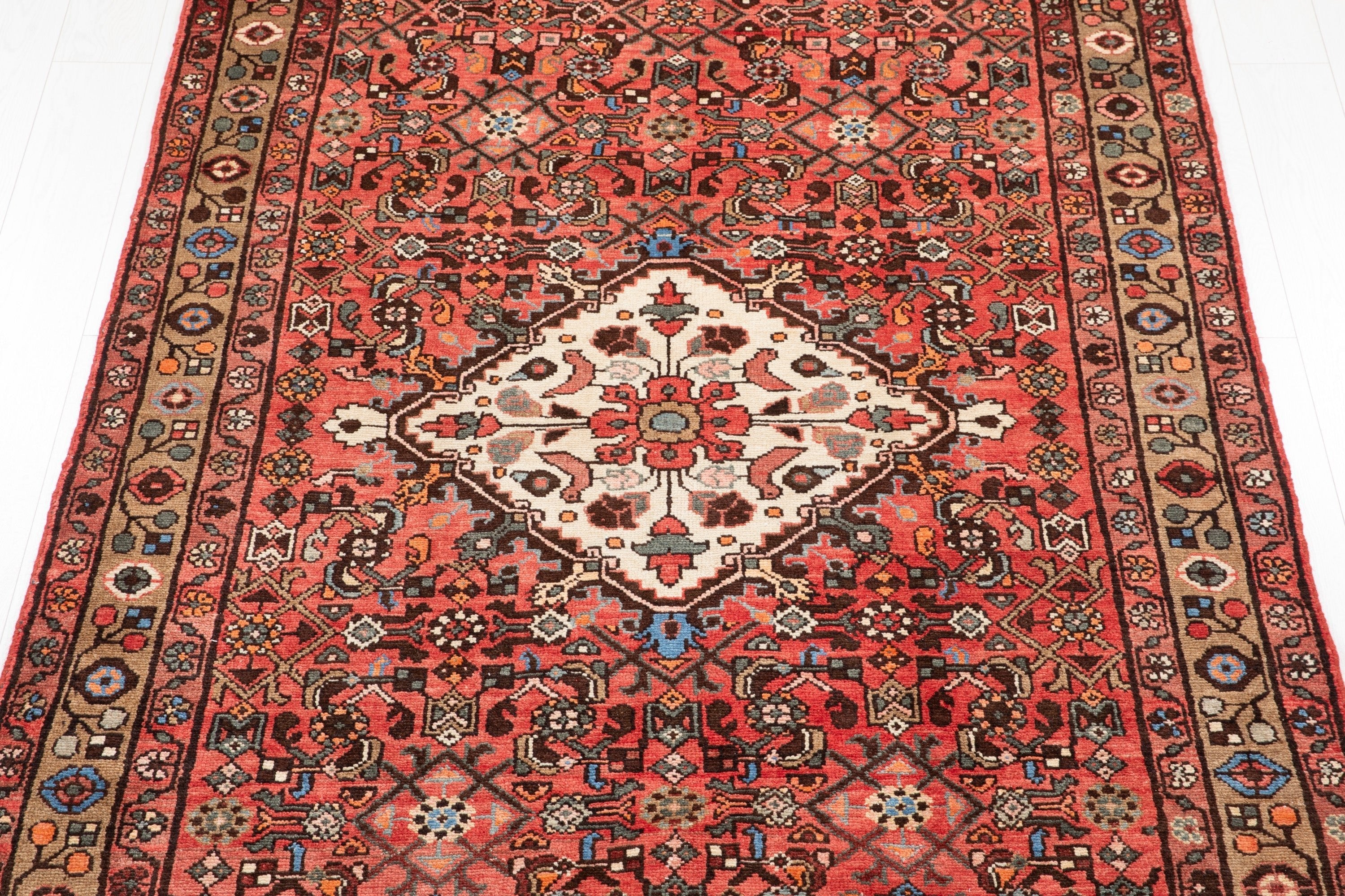 Hand-Knotted Vintage Wool Area Rug – 10' 8" x 5' 1" (324 x 154 cm) - Yasi & Fara