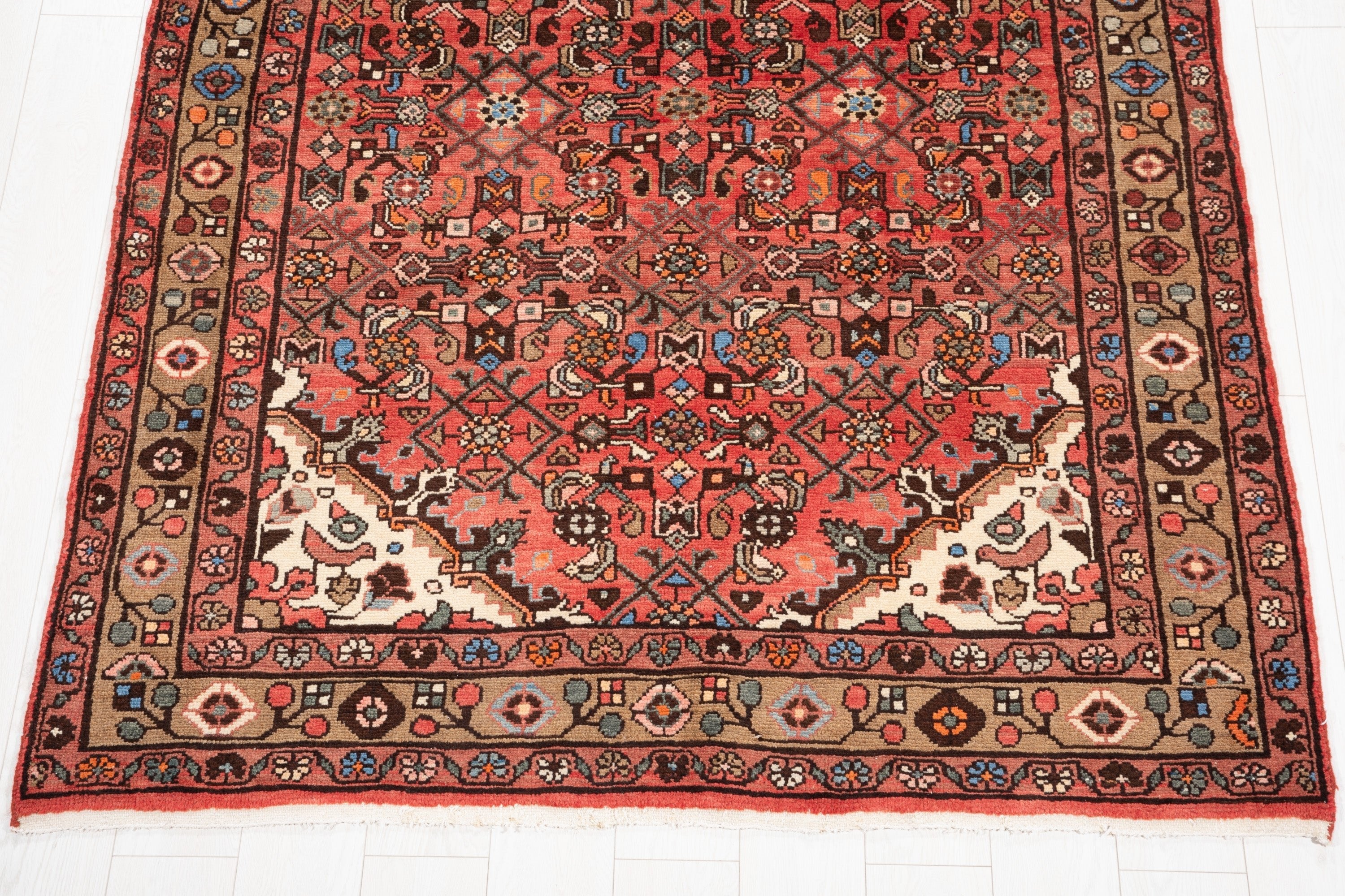 Hand-Knotted Vintage Wool Area Rug – 10' 8" x 5' 1" (324 x 154 cm) - Yasi & Fara