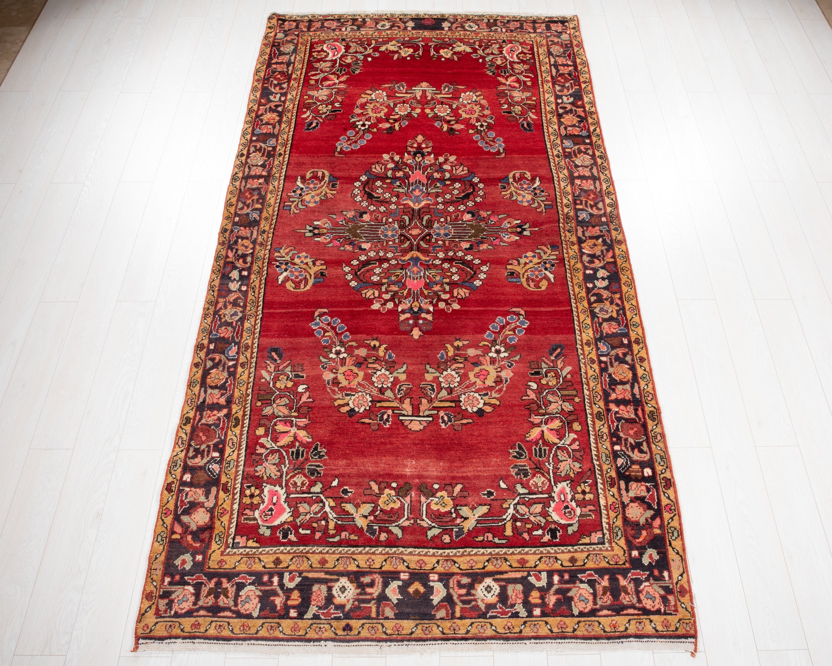 Hand-Knotted Vintage Wool Area Rug – 9' 10" x 5' 2" (300 x 157 cm) - Yasi & Fara