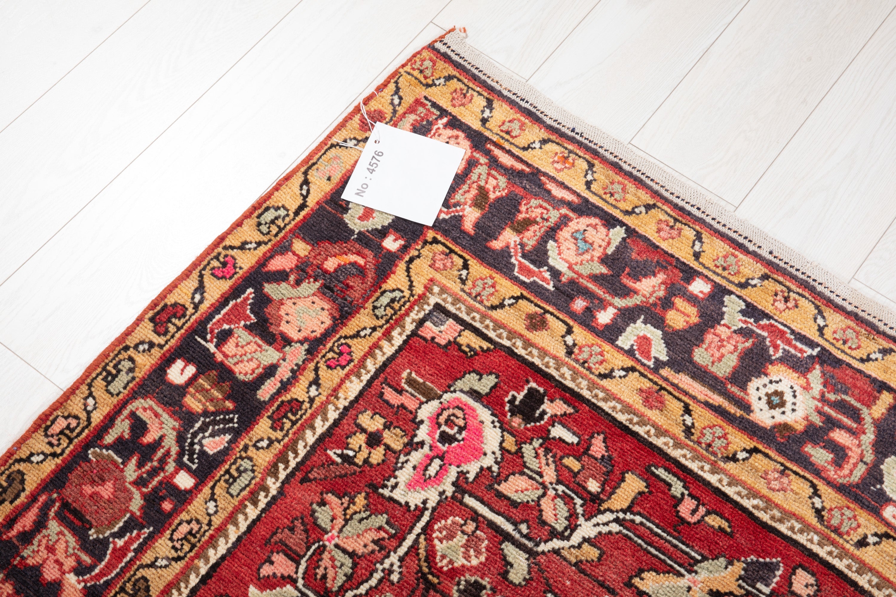 Hand-Knotted Vintage Wool Area Rug – 9' 10" x 5' 2" (300 x 157 cm) - Yasi & Fara