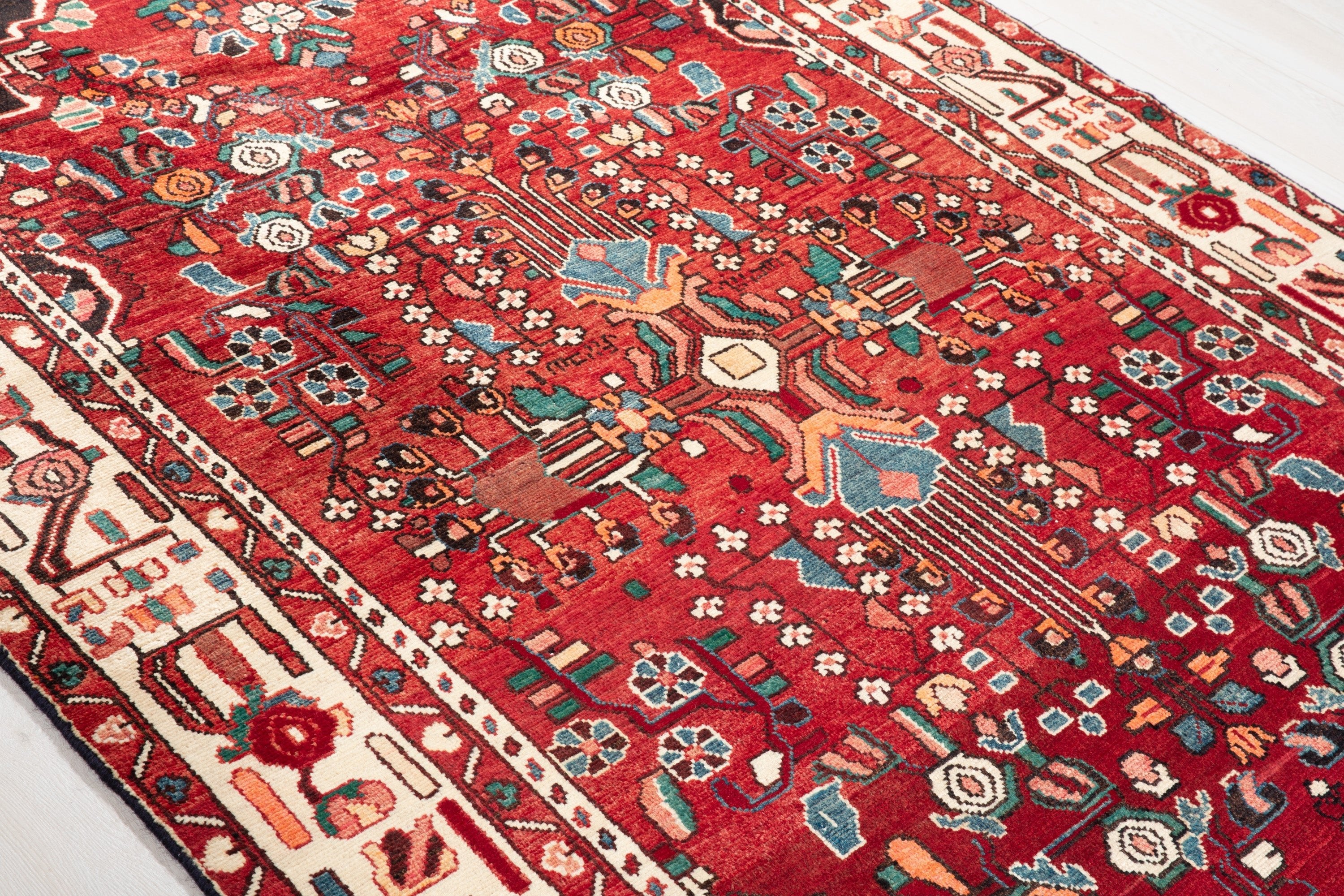 Hand-Knotted Vintage Wool Area Rug – 9' 7" x 5' 2" (293 x 157 cm) - Yasi & Fara