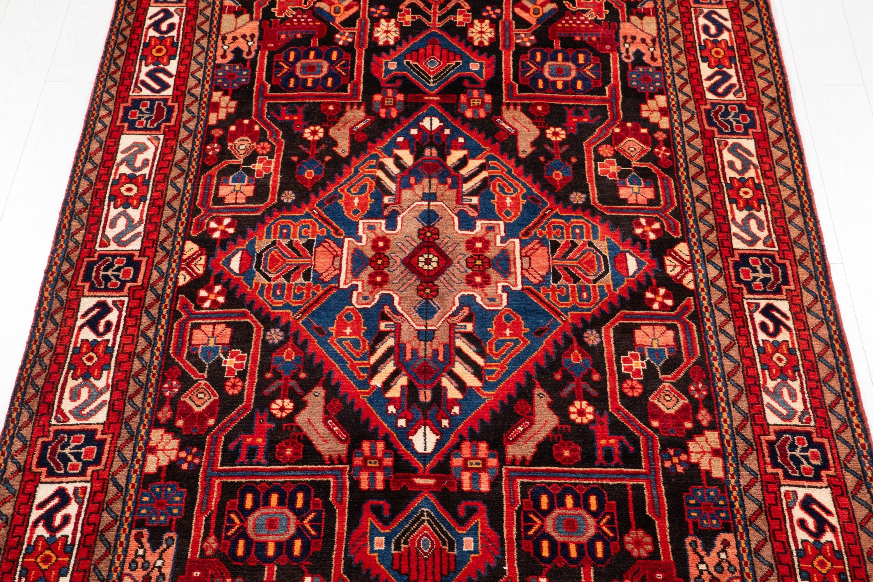 Hand-Knotted Vintage Wool Area Rug – 9' 9" x 5' 3" (298 x 160 cm) - Yasi & Fara