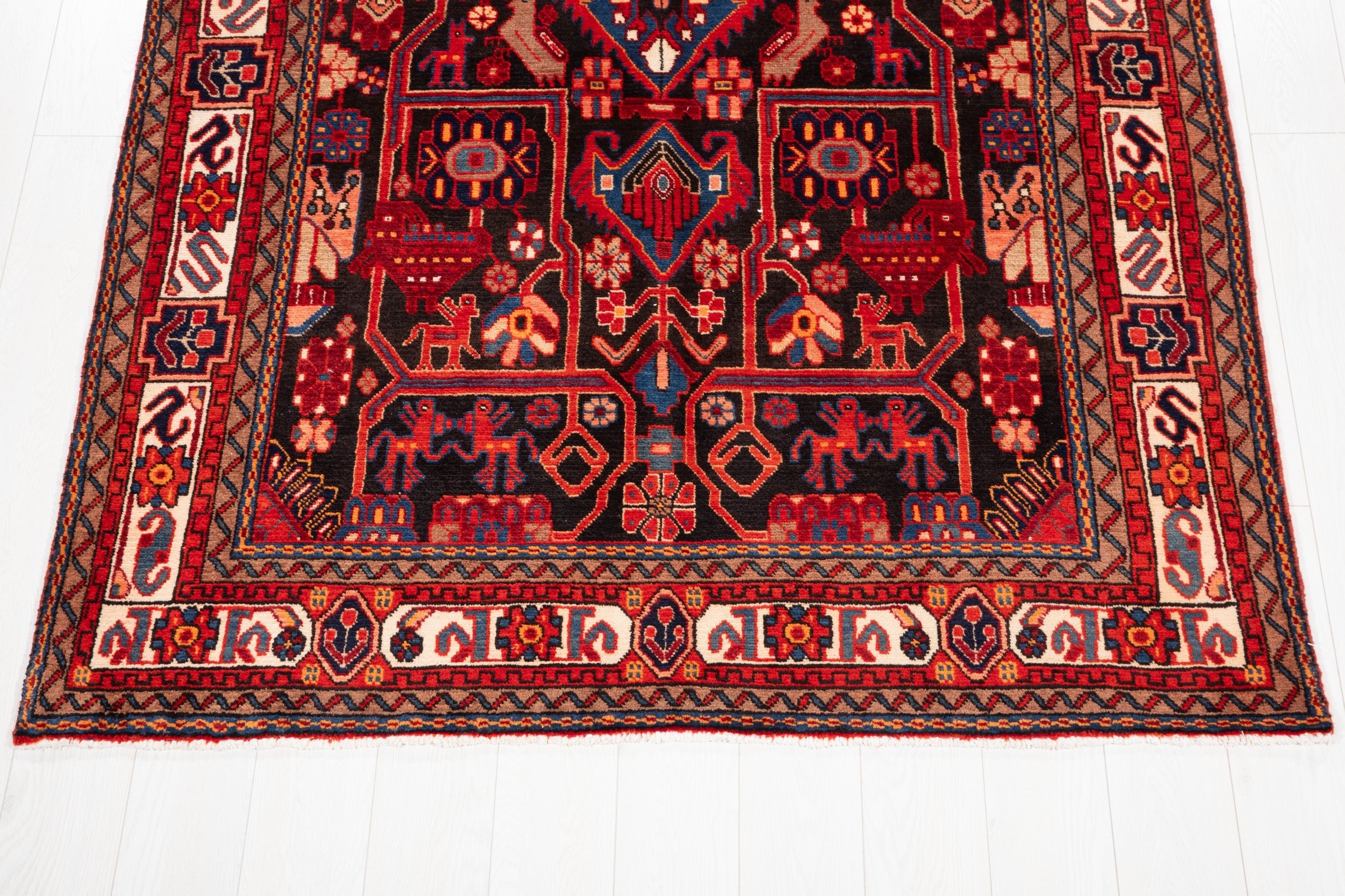 Hand-Knotted Vintage Wool Area Rug – 9' 9" x 5' 3" (298 x 160 cm) - Yasi & Fara