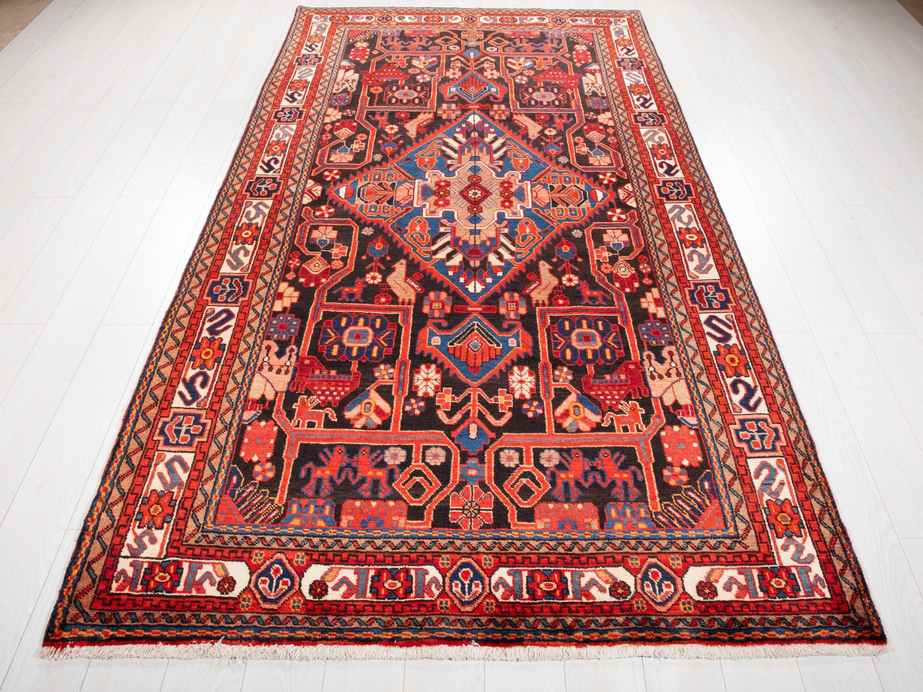 Hand-Knotted Vintage Wool Area Rug – 9' 9" x 5' 3" (298 x 160 cm) - Yasi & Fara