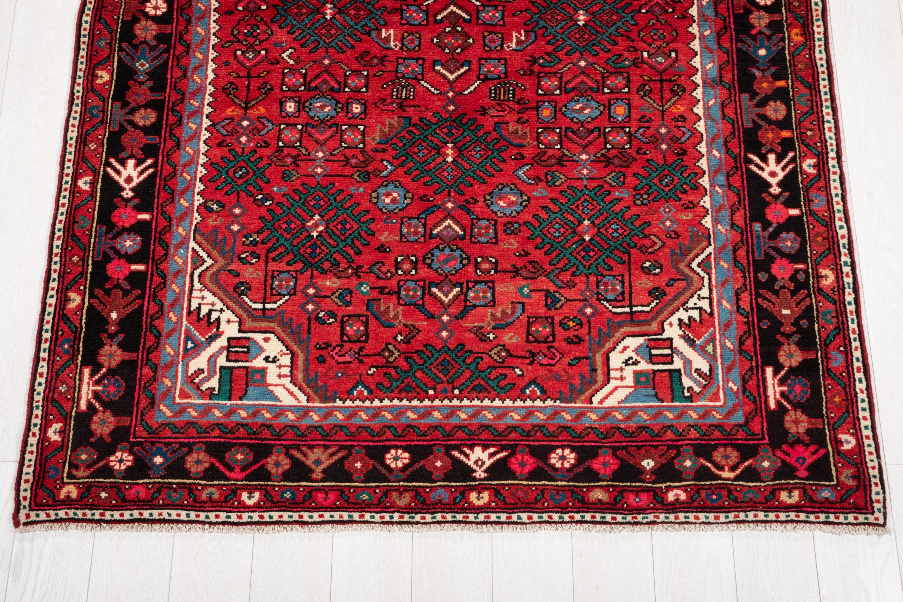 Hand-Knotted Vintage Wool Area Rug – 9' 10" x 5' 3" (300 x 161 cm) - Yasi & Fara
