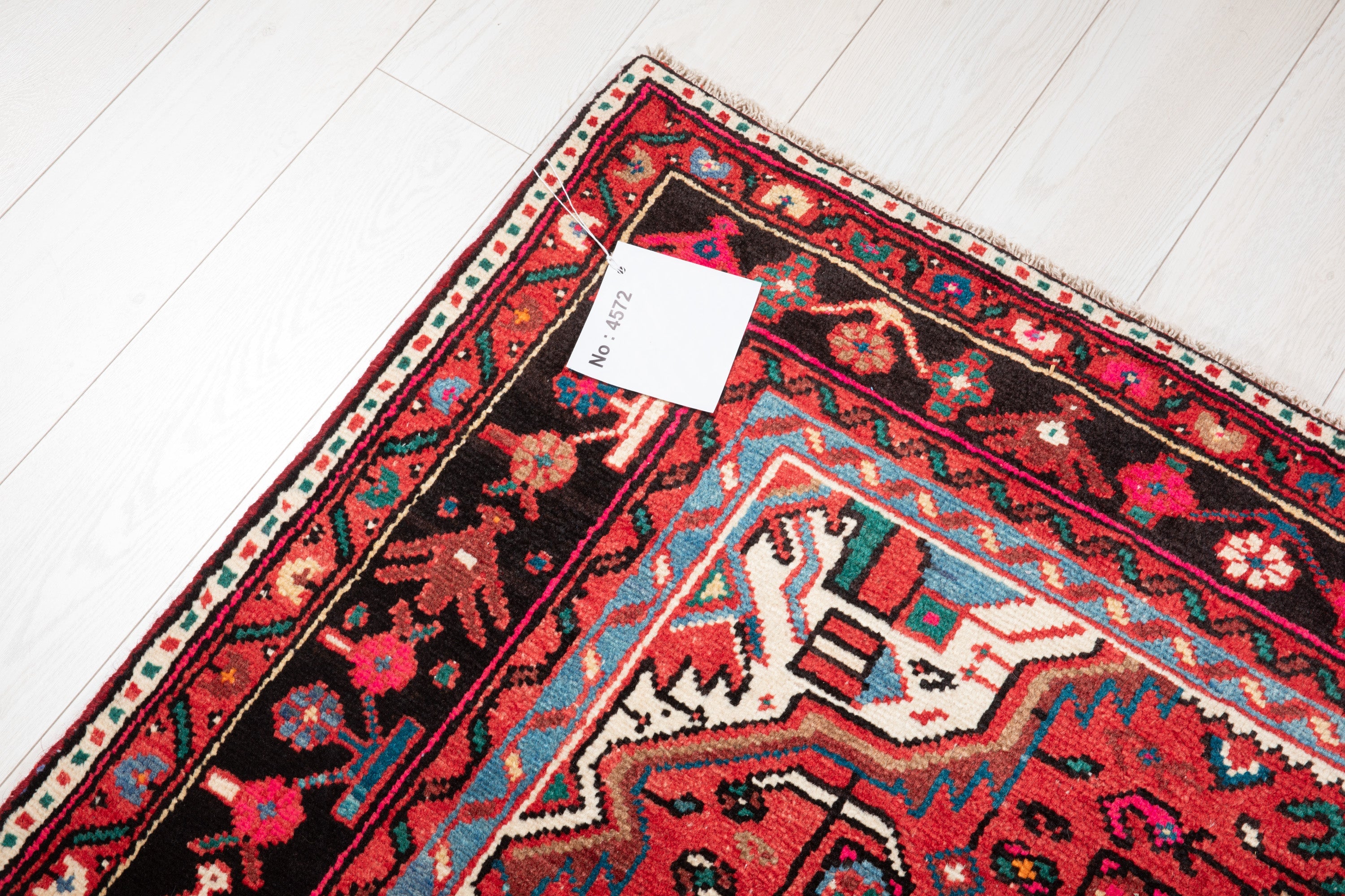 Hand-Knotted Vintage Wool Area Rug – 9' 10" x 5' 3" (300 x 161 cm) - Yasi & Fara