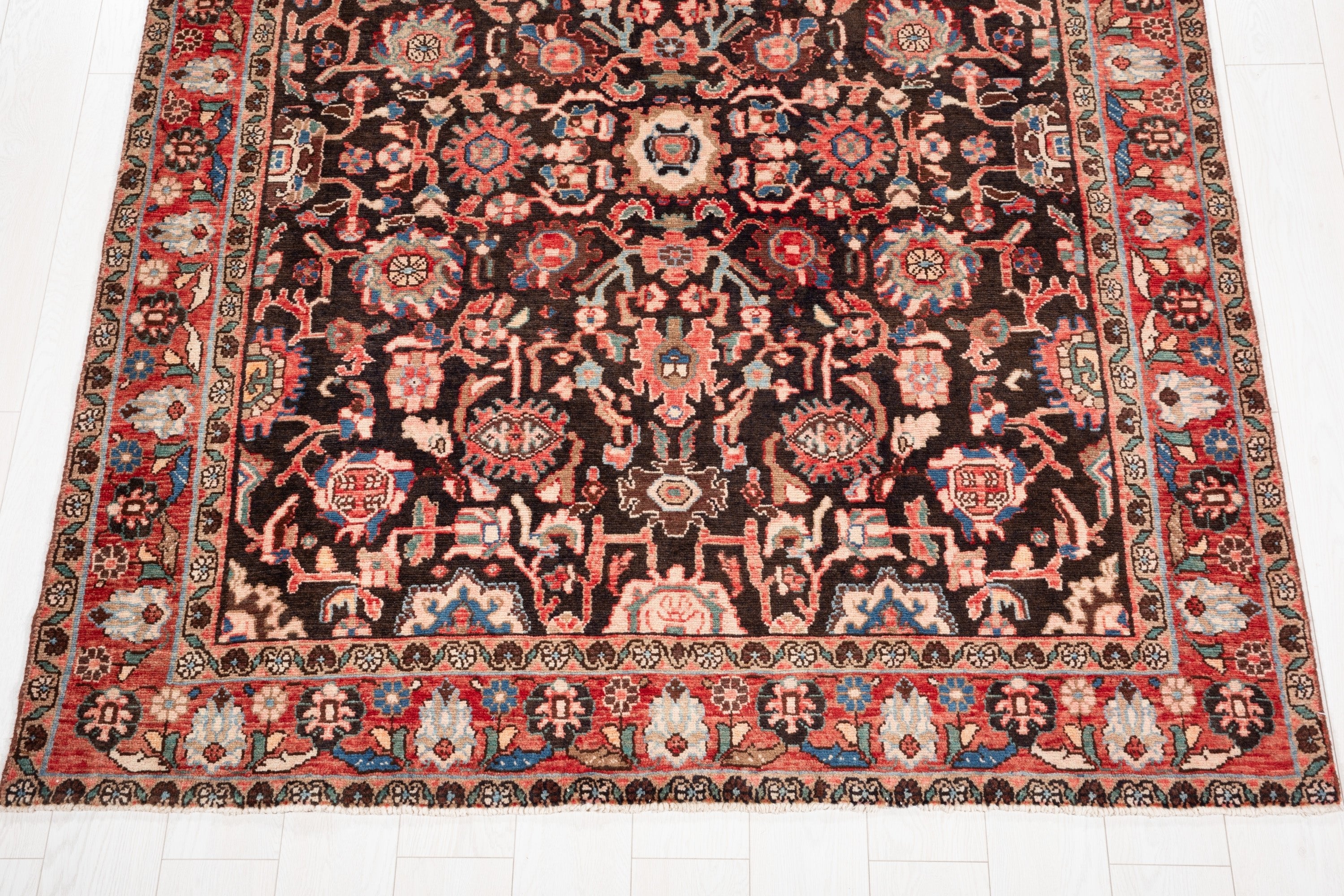 Hand-Knotted Vintage Wool Area Rug – 10' 4" x 5' 5" (315 x 165 cm) - Yasi & Fara