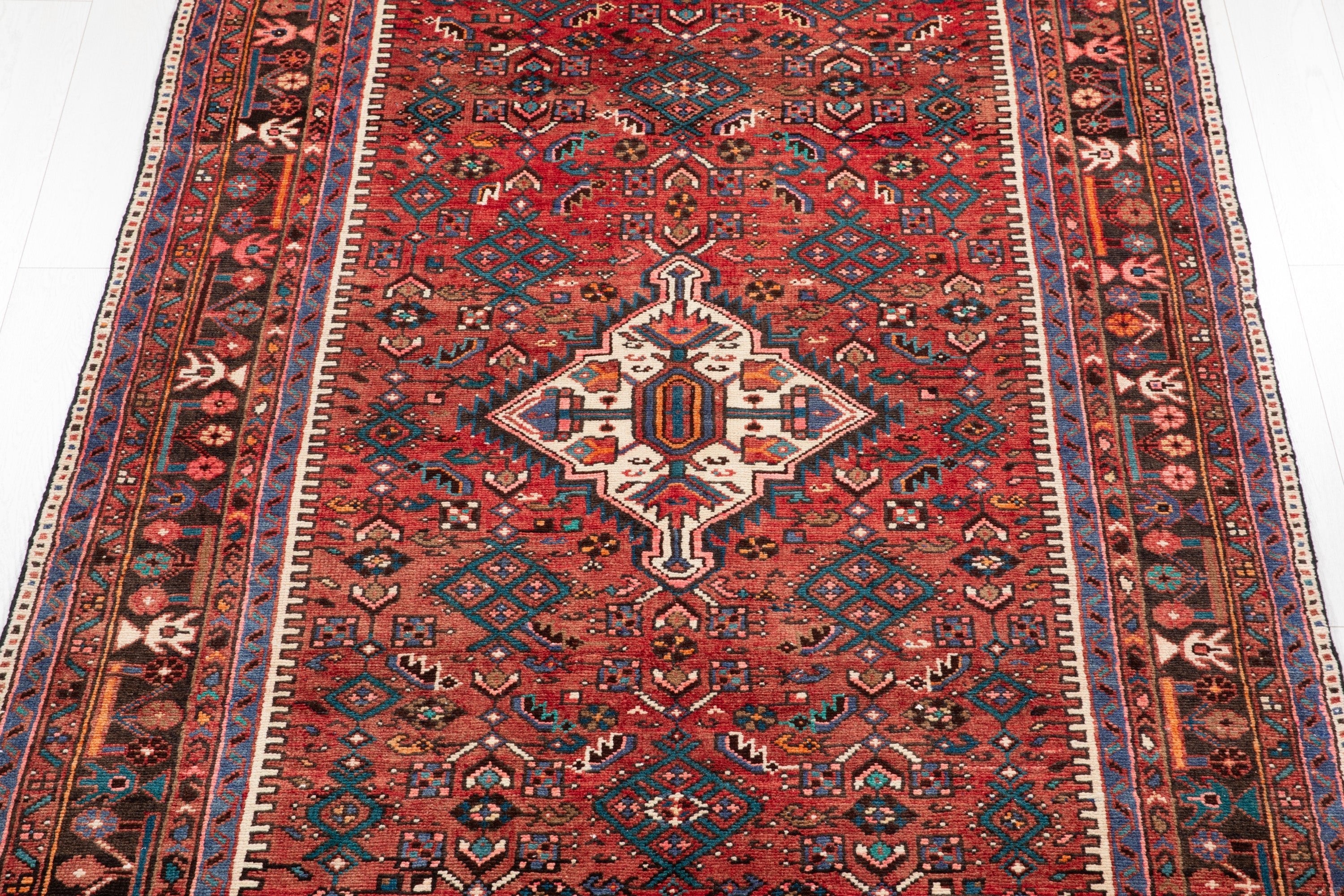 Hand-Knotted Vintage Wool Area Rug – 9' 3" x 5' 2" (283 x 158 cm) - Yasi & Fara