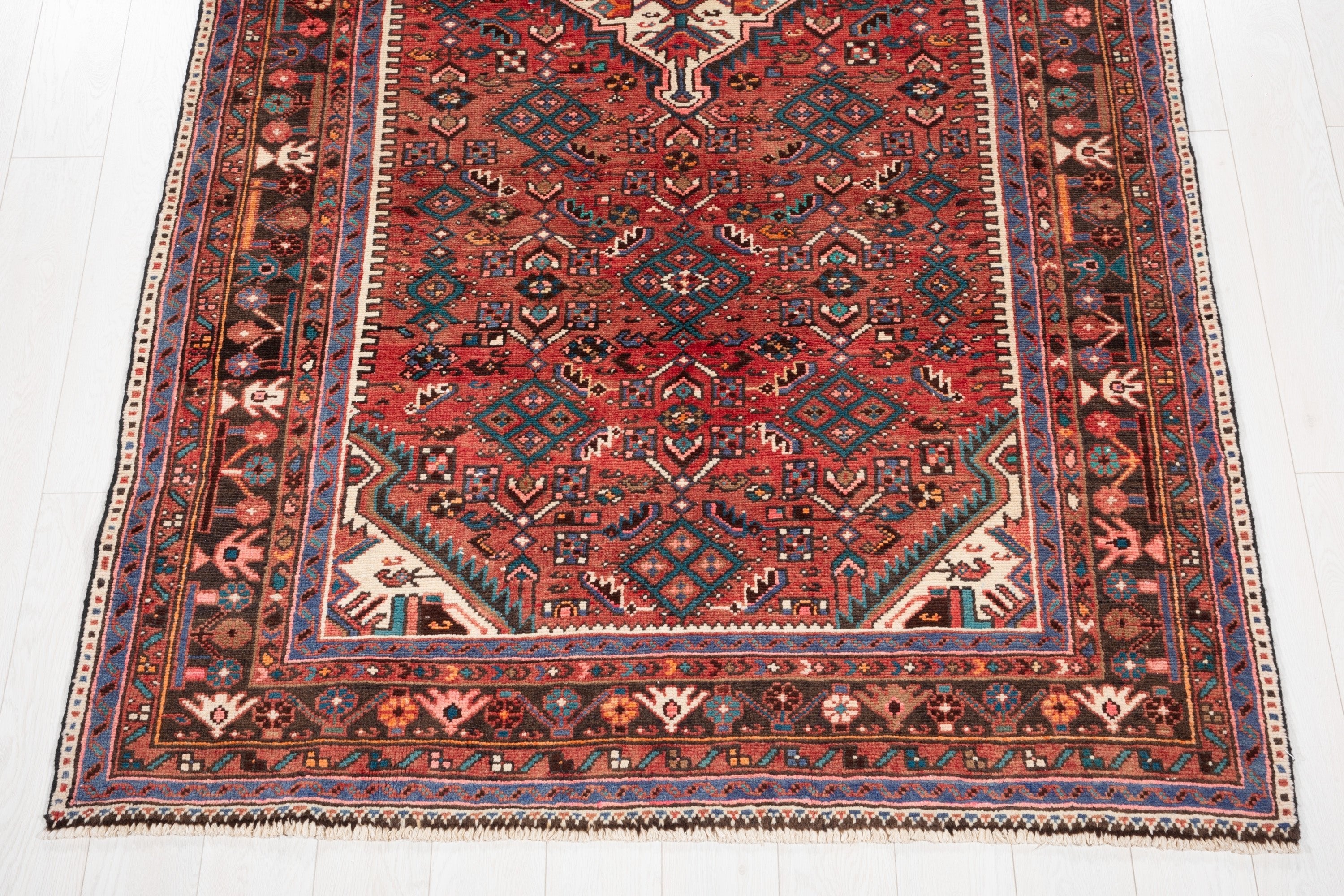 Hand-Knotted Vintage Wool Area Rug – 9' 3" x 5' 2" (283 x 158 cm) - Yasi & Fara