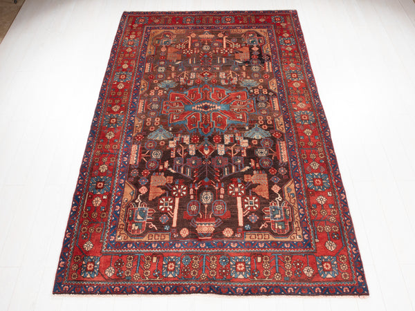 9' 5" x 5' 9" Excellent Hand-Knotted Antique Tribal Rug