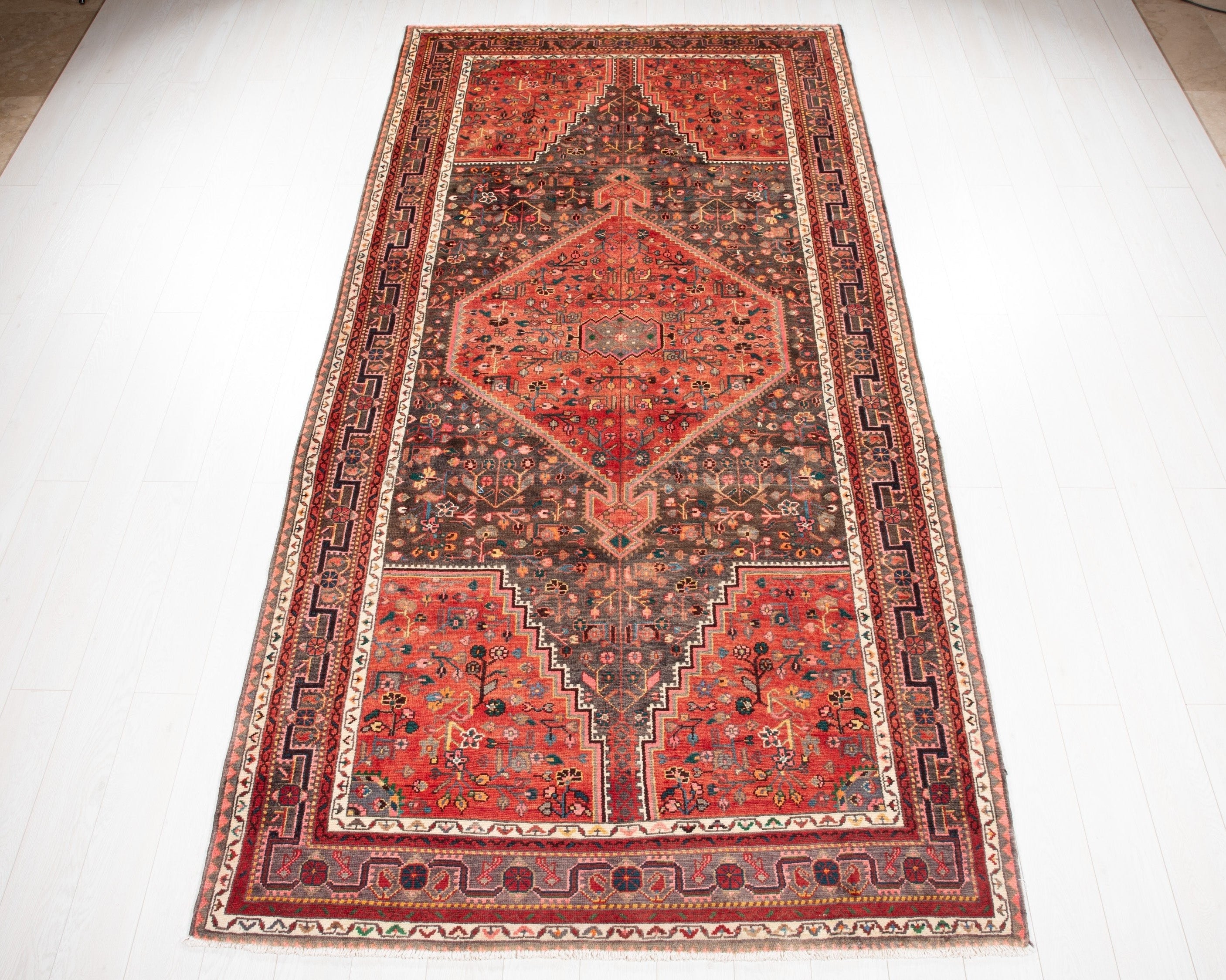 Hand-Knotted Vintage Wool Area Rug – 10' 9" x 5' 5" (328 x 165 cm) - Yasi & Fara