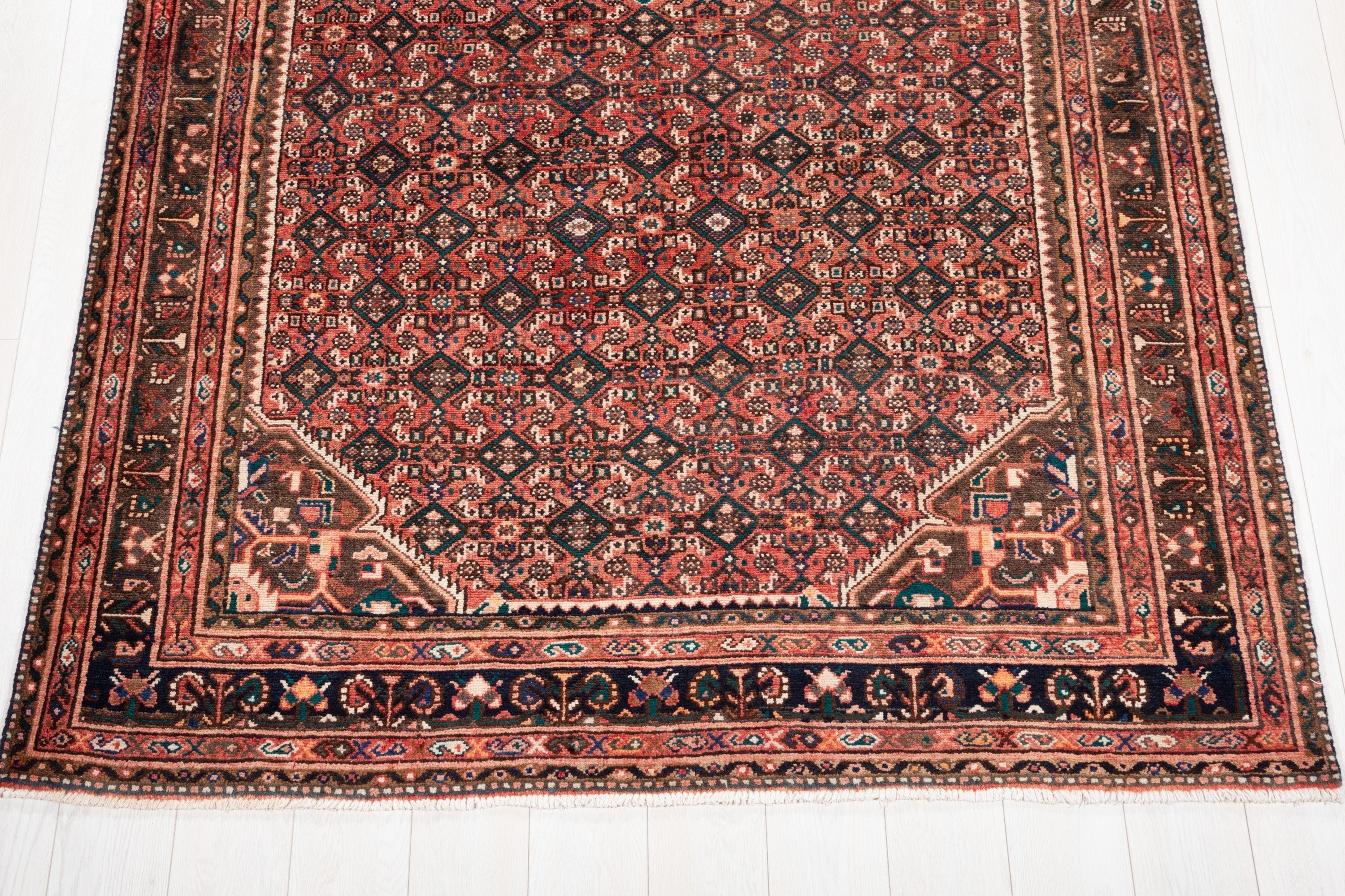 Hand-Knotted Vintage Wool Area Rug – 10' 2" x 5' 4" (310 x 163 cm) - Yasi & Fara