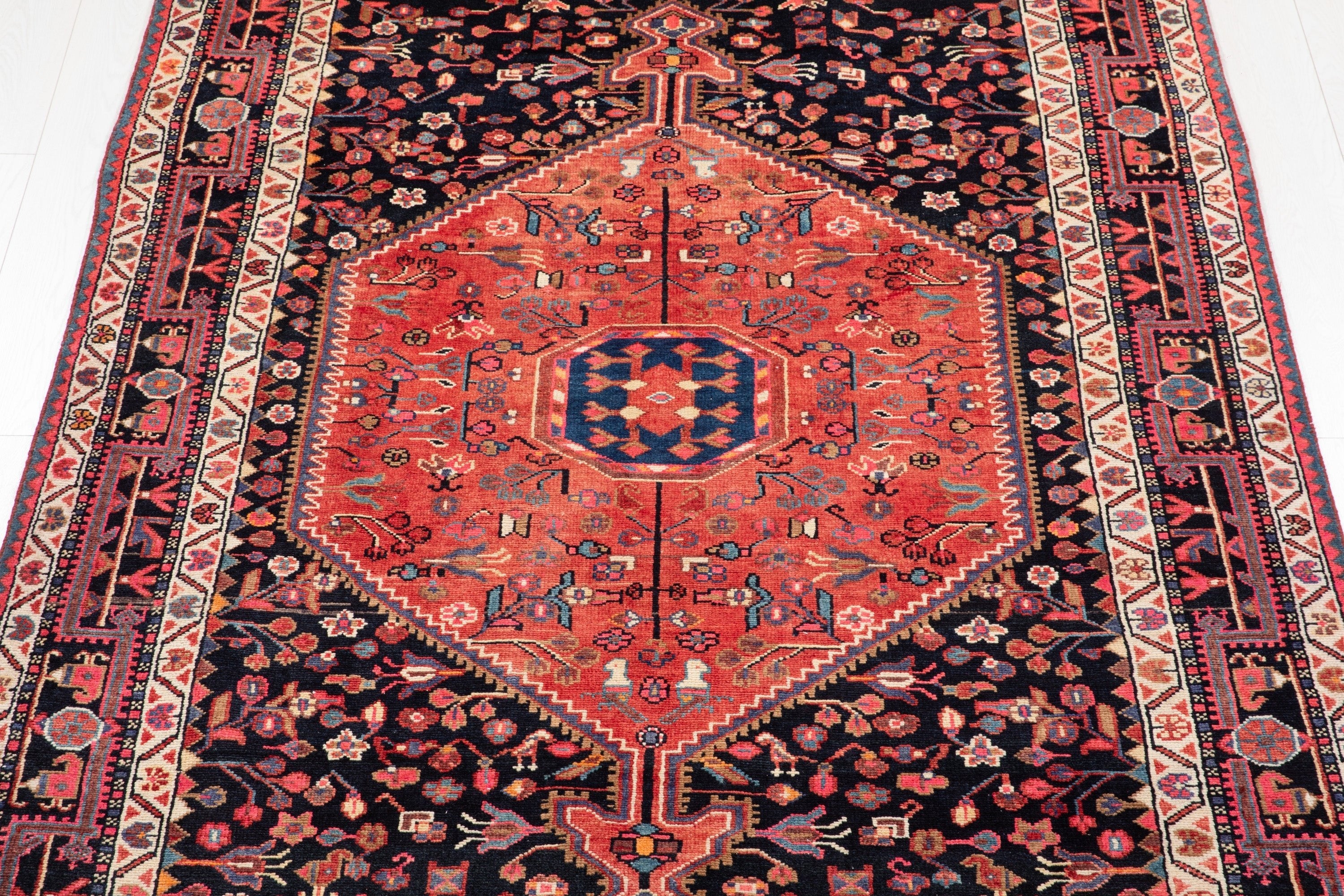 Hand-Knotted Vintage Wool Area Rug – 11' 3" x 5' 5" (342 x 164 cm) - Yasi & Fara